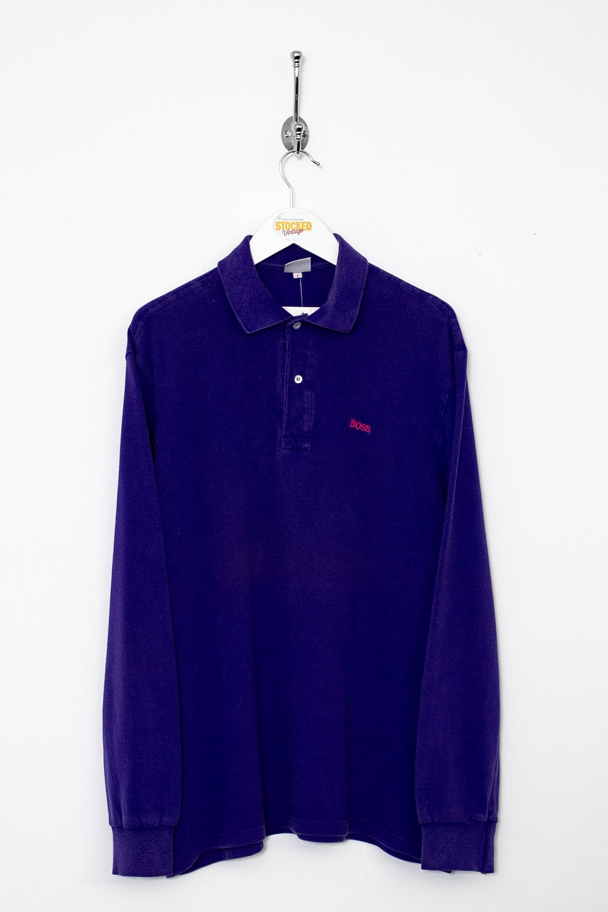 00s Hugo Boss Long Sleeve Polo Shirt (S)