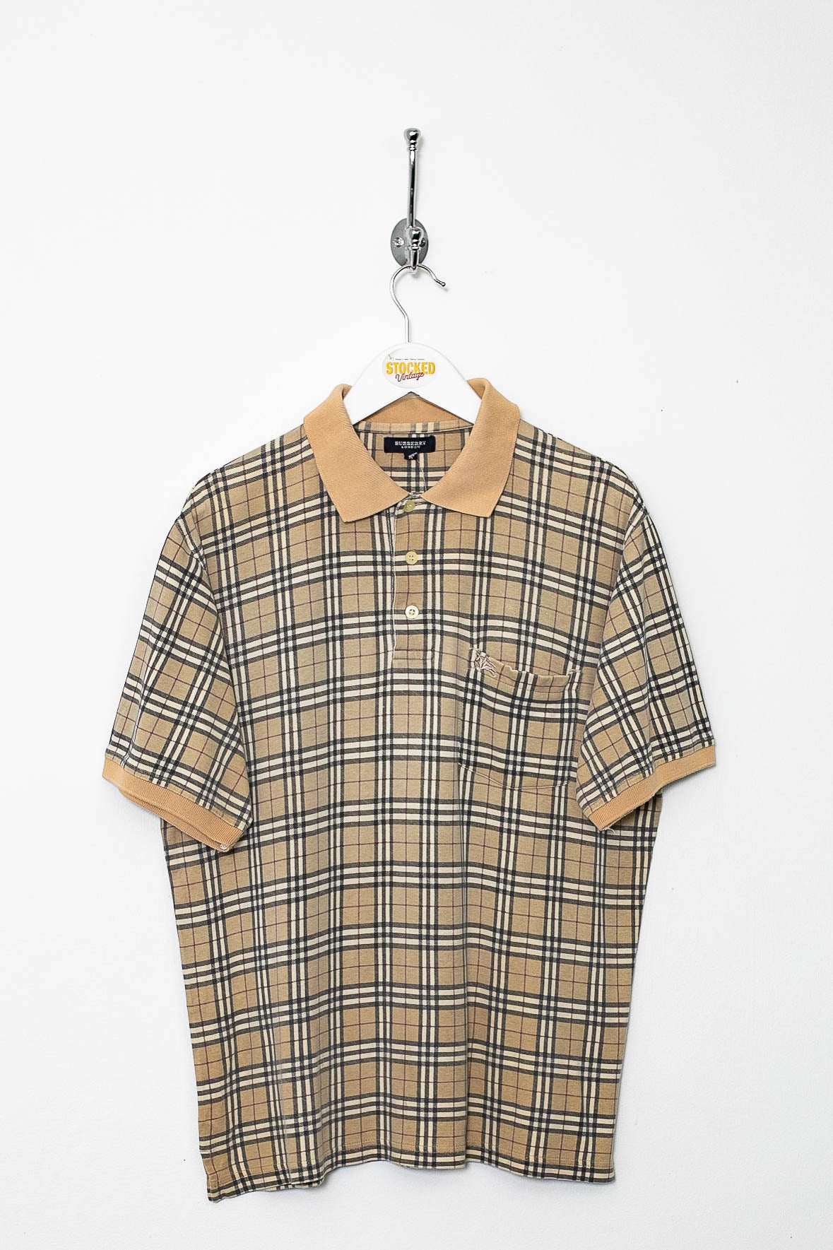 トップス 00s Burberry polo shirts y2k archive Vintage Y2K Burberry Nova Check Polo Shirt - L | Parallel