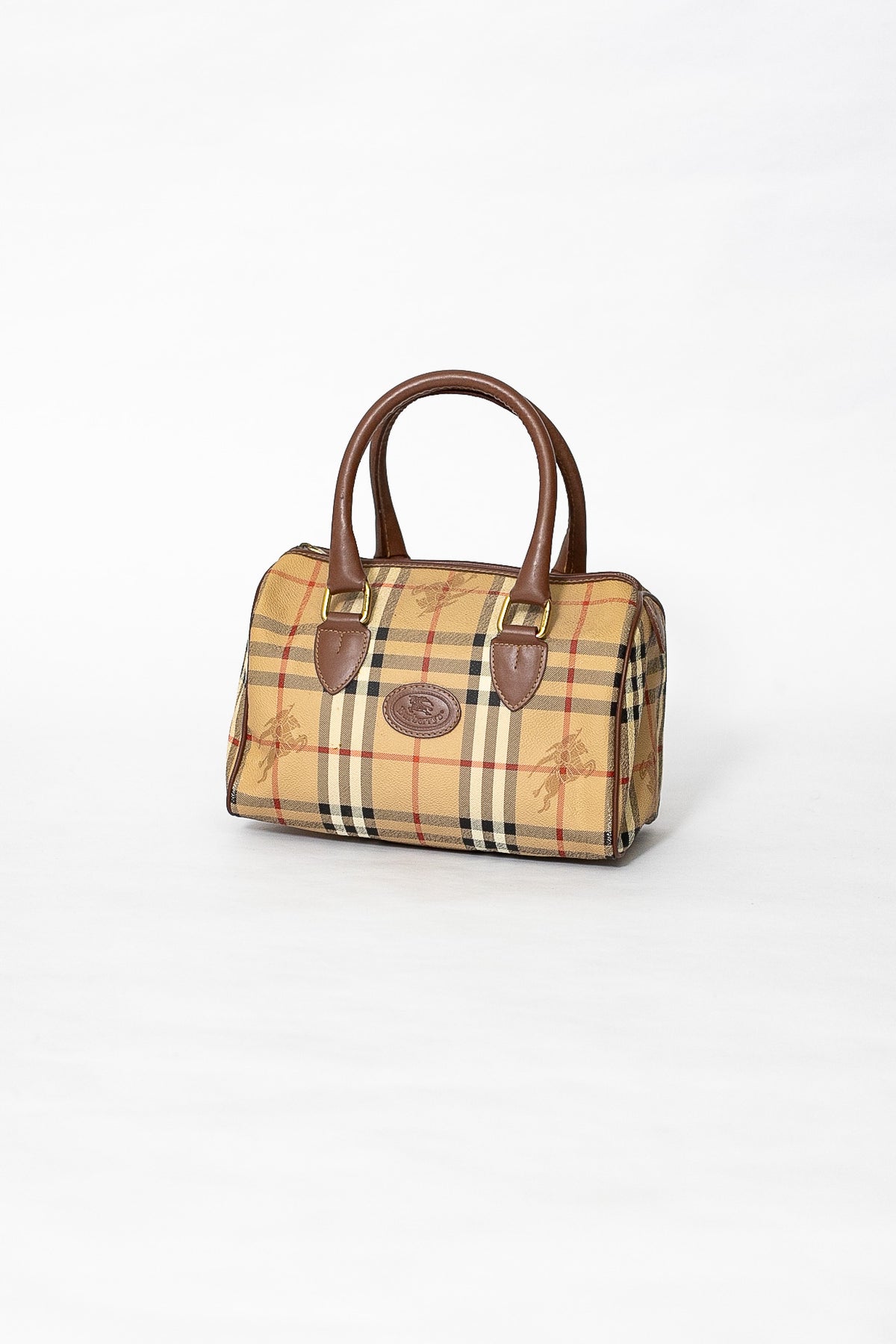 90s Burberry Nova Check Boston Bag