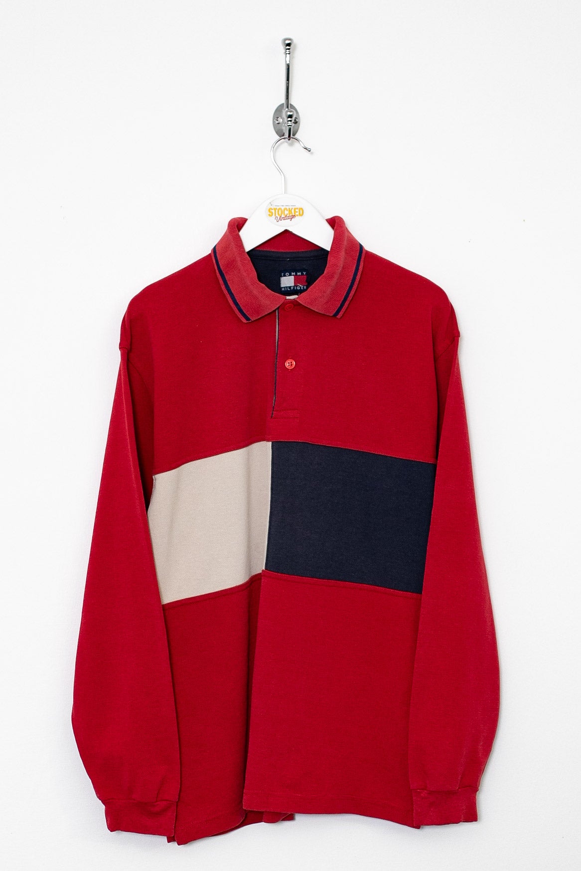 90s Tommy Hilfiger Long Sleeve Polo Shirt (S)