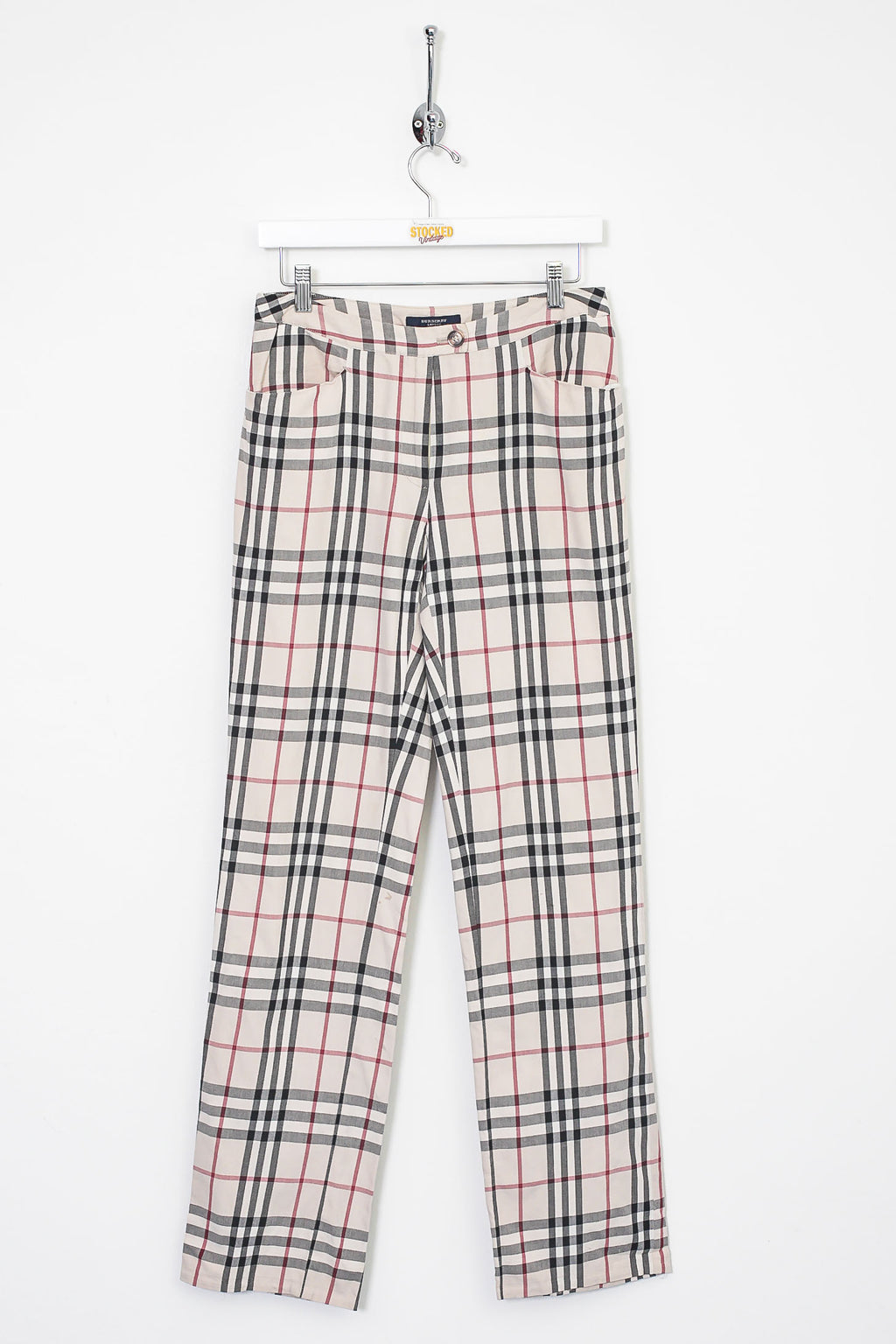 MODERN BURBERRY LONDON Womens NOVA CHECK Plaid Wool Pants Made In France Sz  6 $225.00 - PicClick