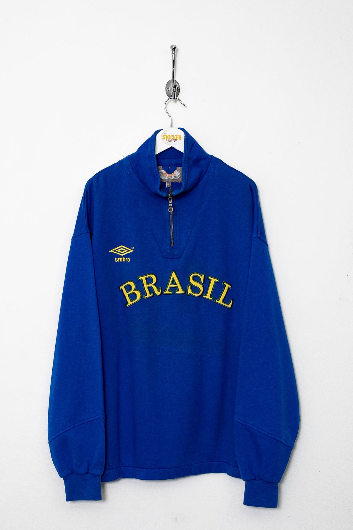 00s Umbro Brasil 1/4 Zip Sweatshirt (M)