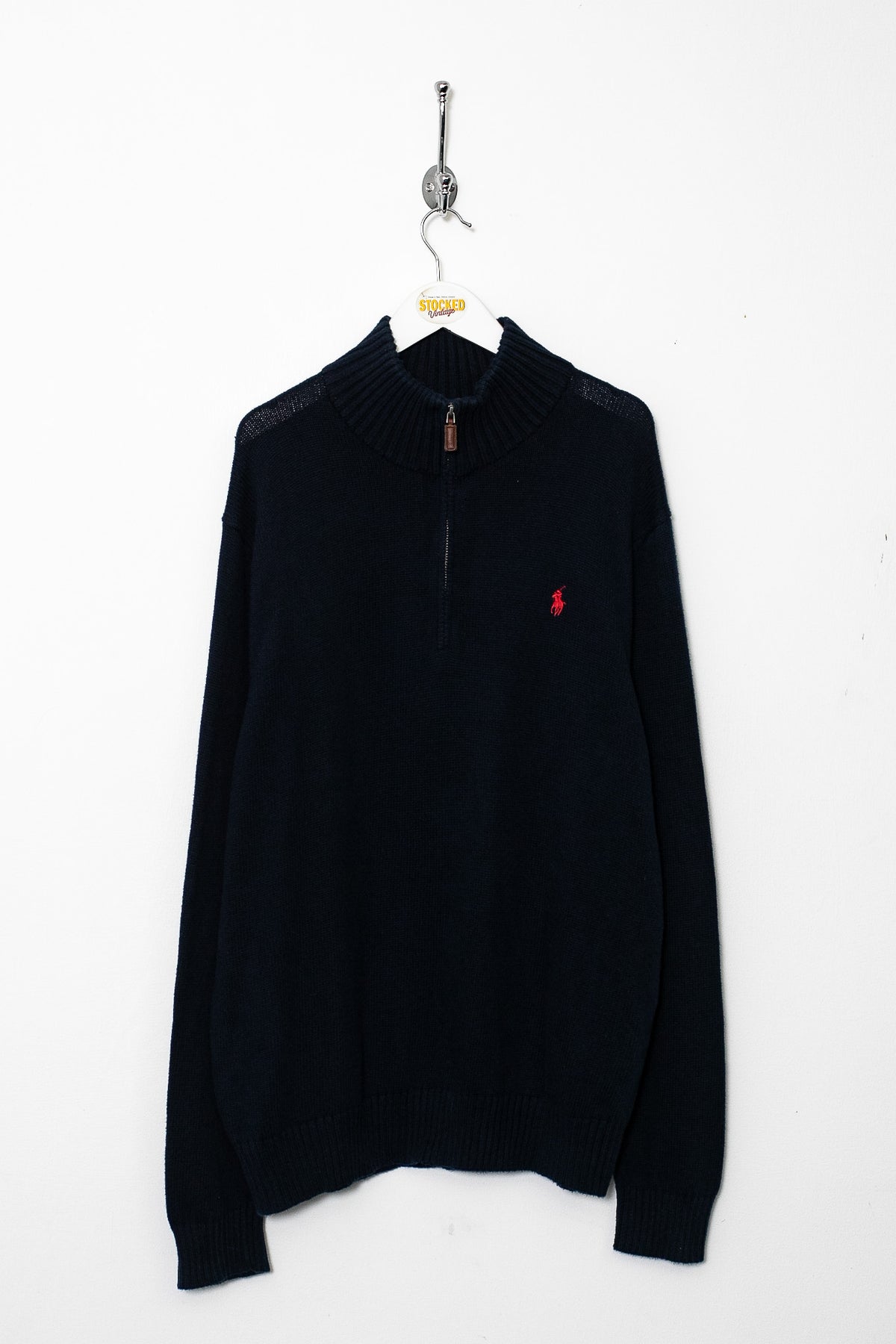 00s Ralph Lauren 1/4 Zip Knit Jumper (XL)