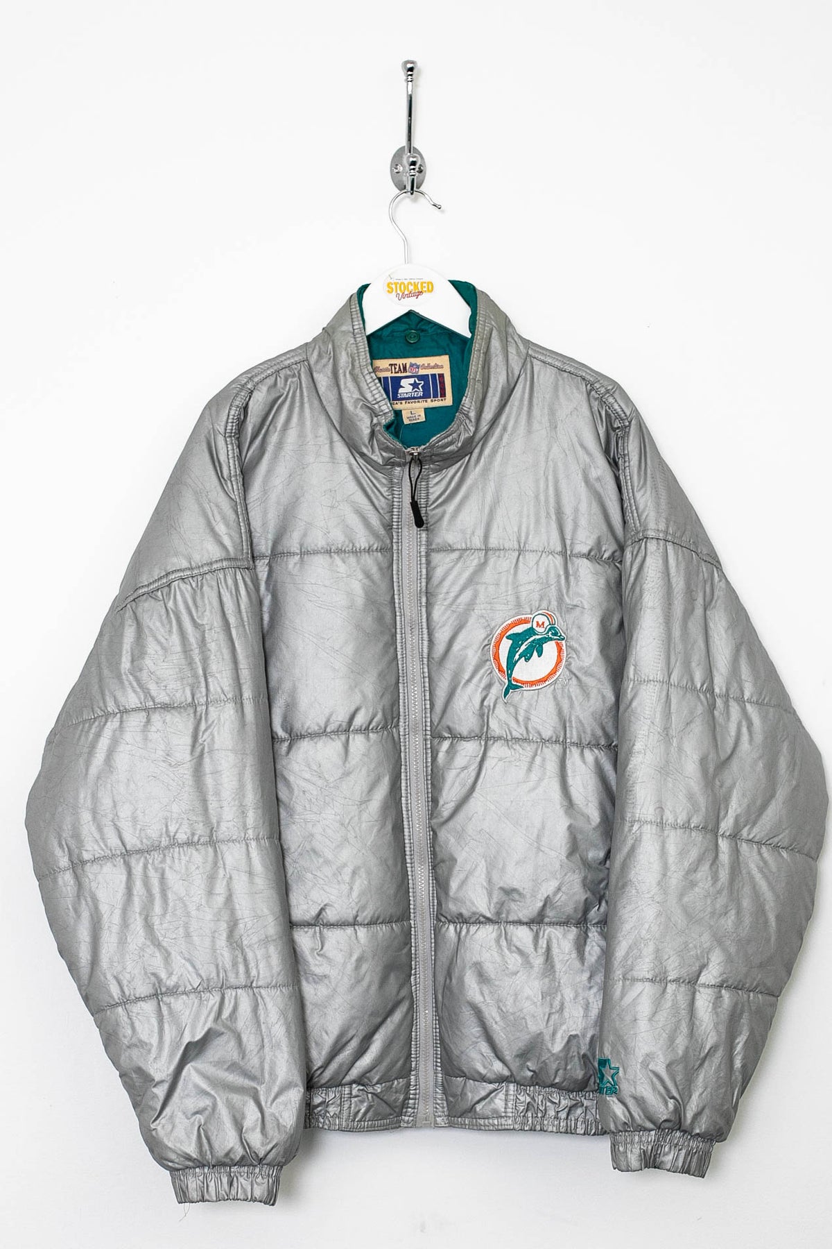 90s Startern NFL Miami Dolphins Puffer Jacket (L)