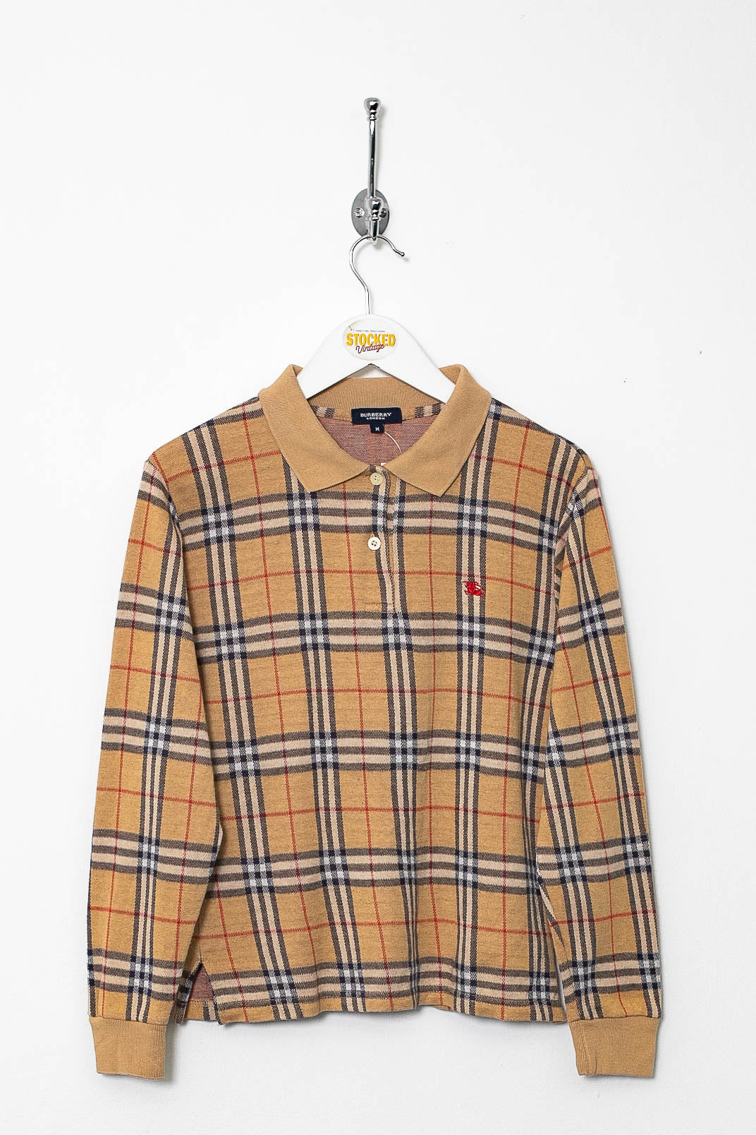 Womens 00s Burberry Nova Check Rugby Shirt (S)