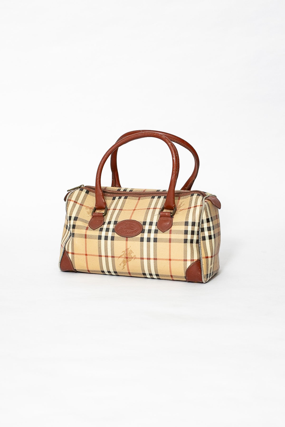 90s Burberry Nova Check Boston Bag