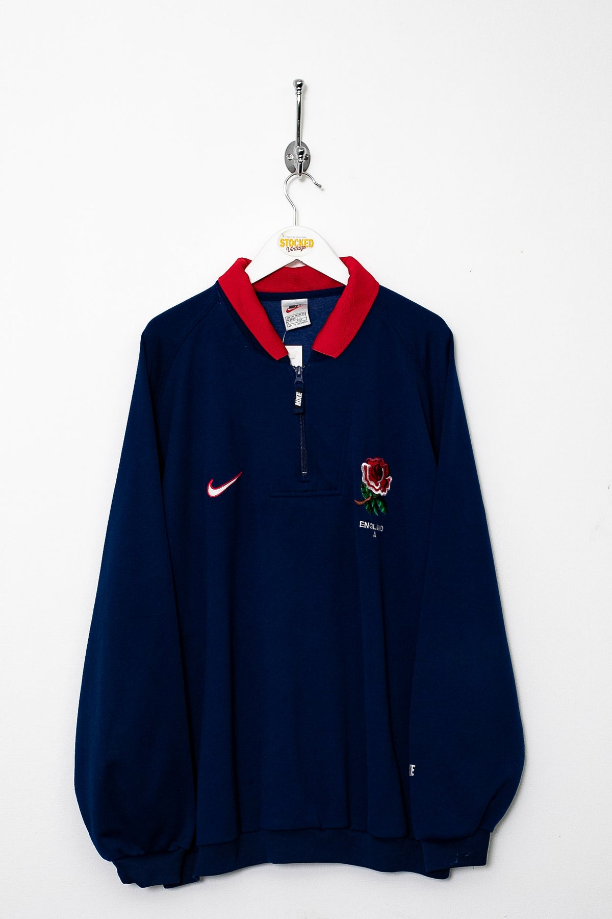 90s Nike England Rugby 1/4 Zip Training Pullover (XXL)