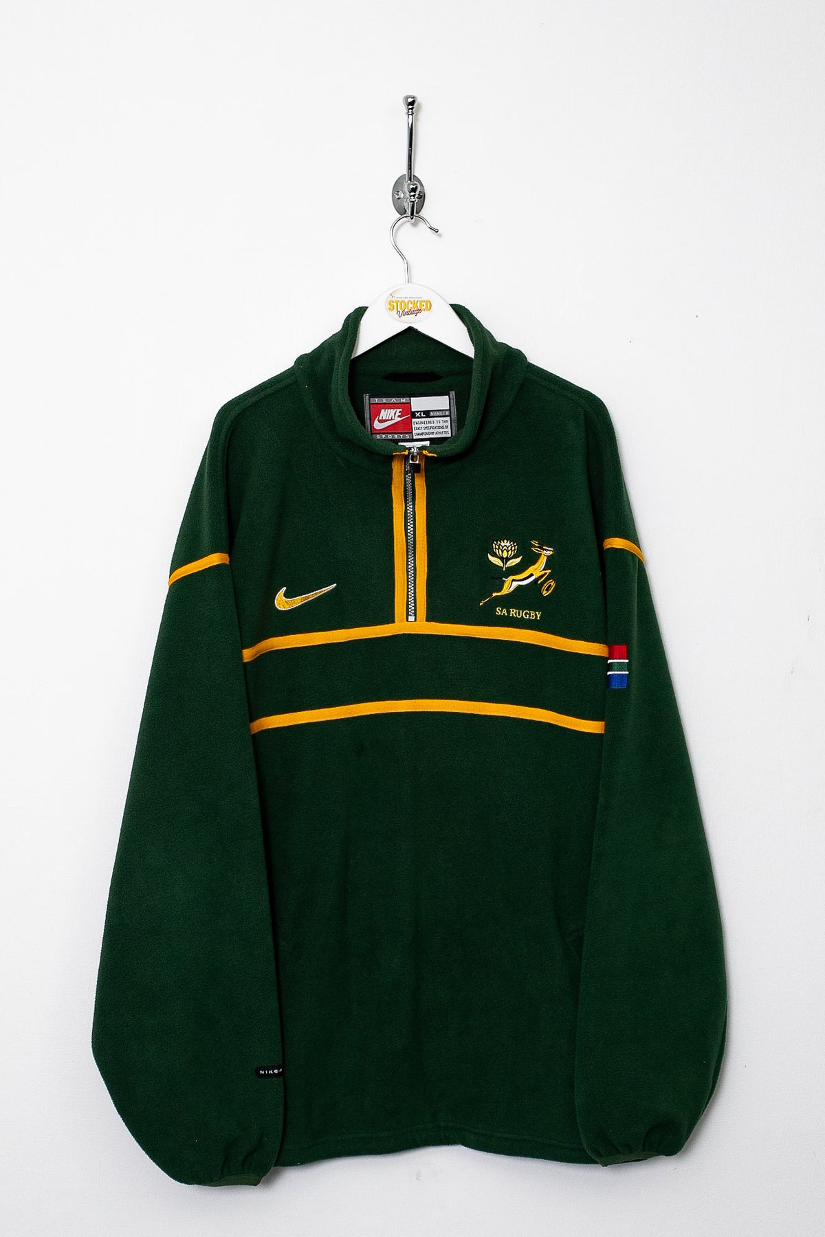 Rare 90s Nike South Africa Rugby 1/4 Zip Heavyweight Fleece (XL)