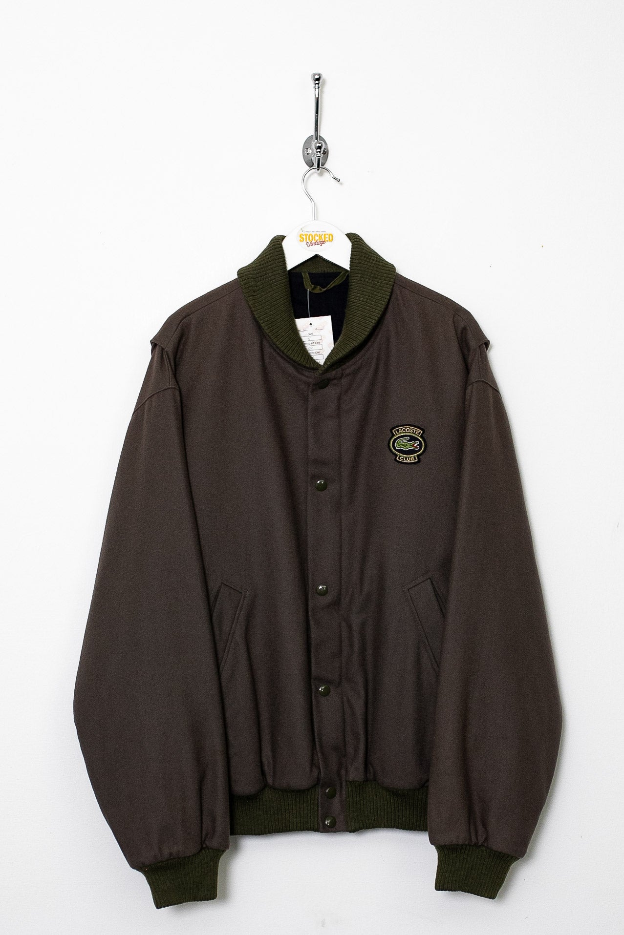 90s Lacoste Wool Bomber Jacket L Stocked Vintage