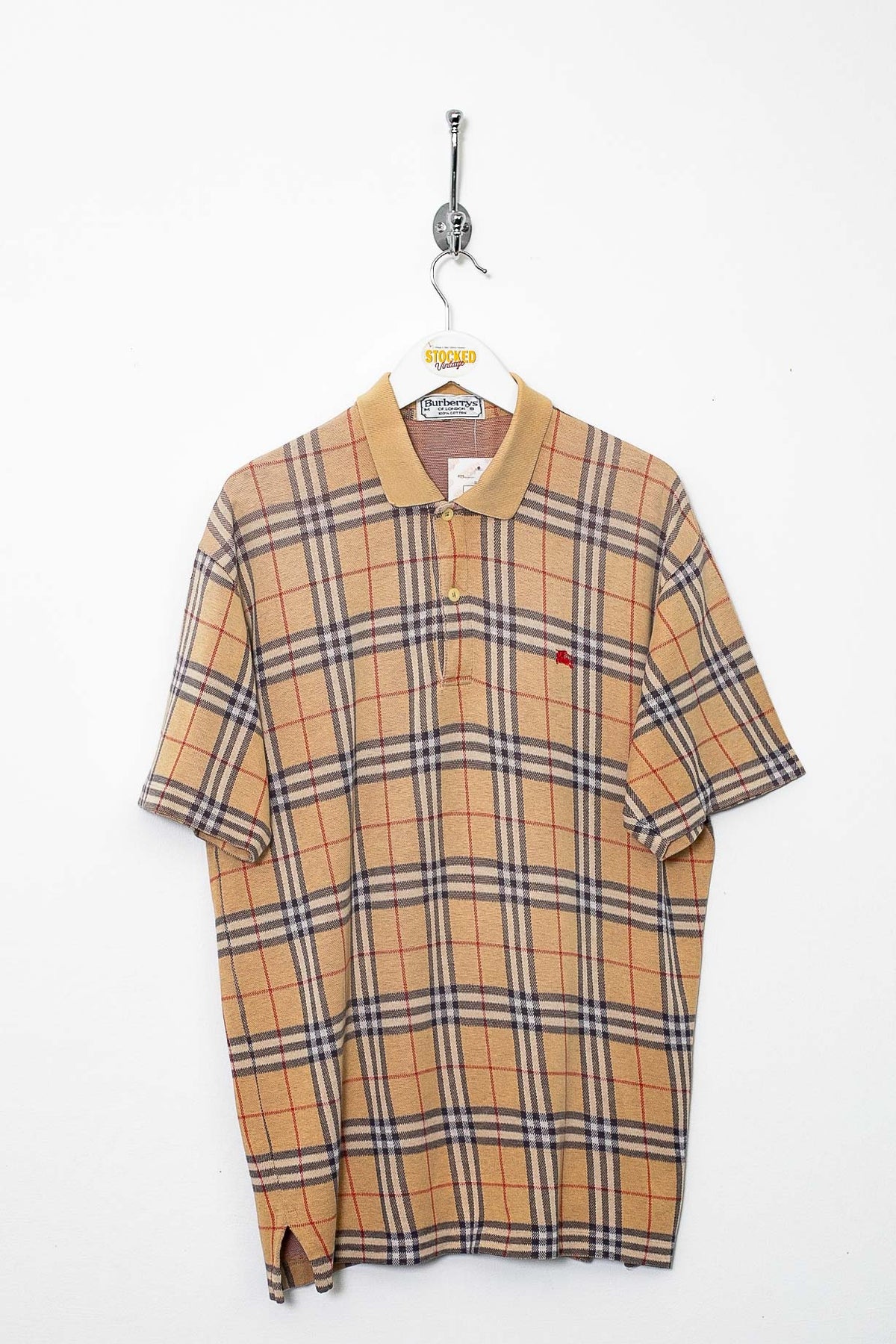 90s Burberry Nova Check Polo Shirt (M)