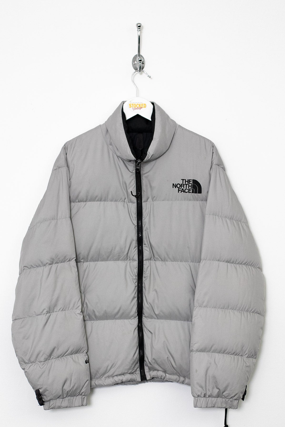 White and gray sale north face jacket