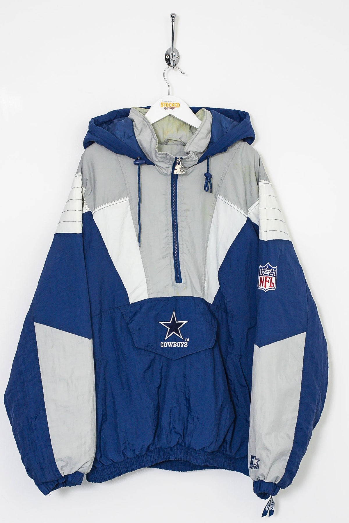 90s Starter NFL Dallas Cowboys 1/4 Zip Padded Coat (XL) – Stocked