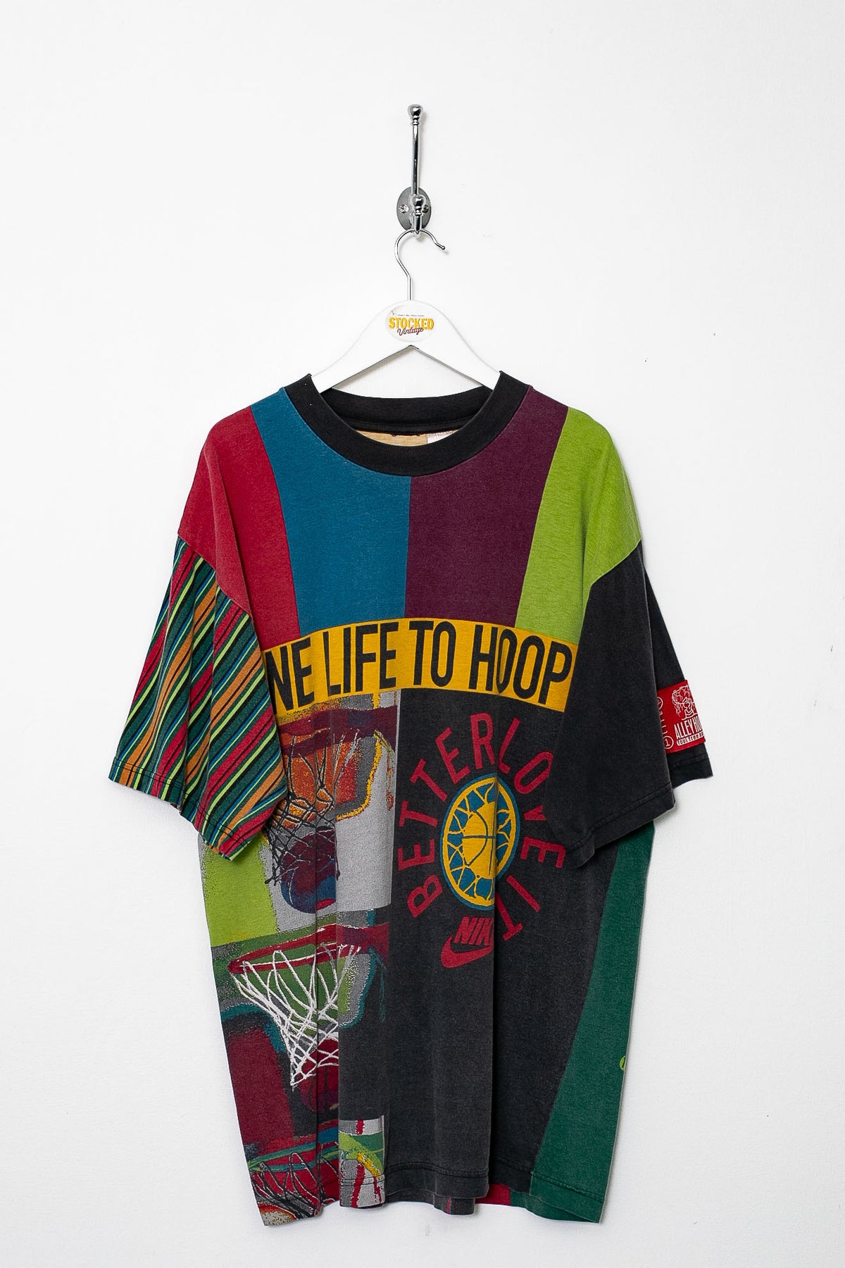 Rare 90s Nike AOP Basketball "One Life To Hoop" Tee (L)