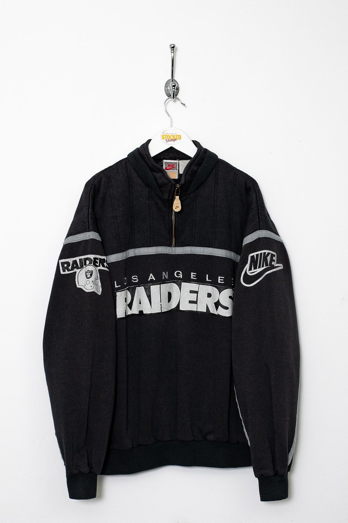 Rare 90s Nike NFL Los Angeles Raiders 1/4 Zip Sweatshirt (L)