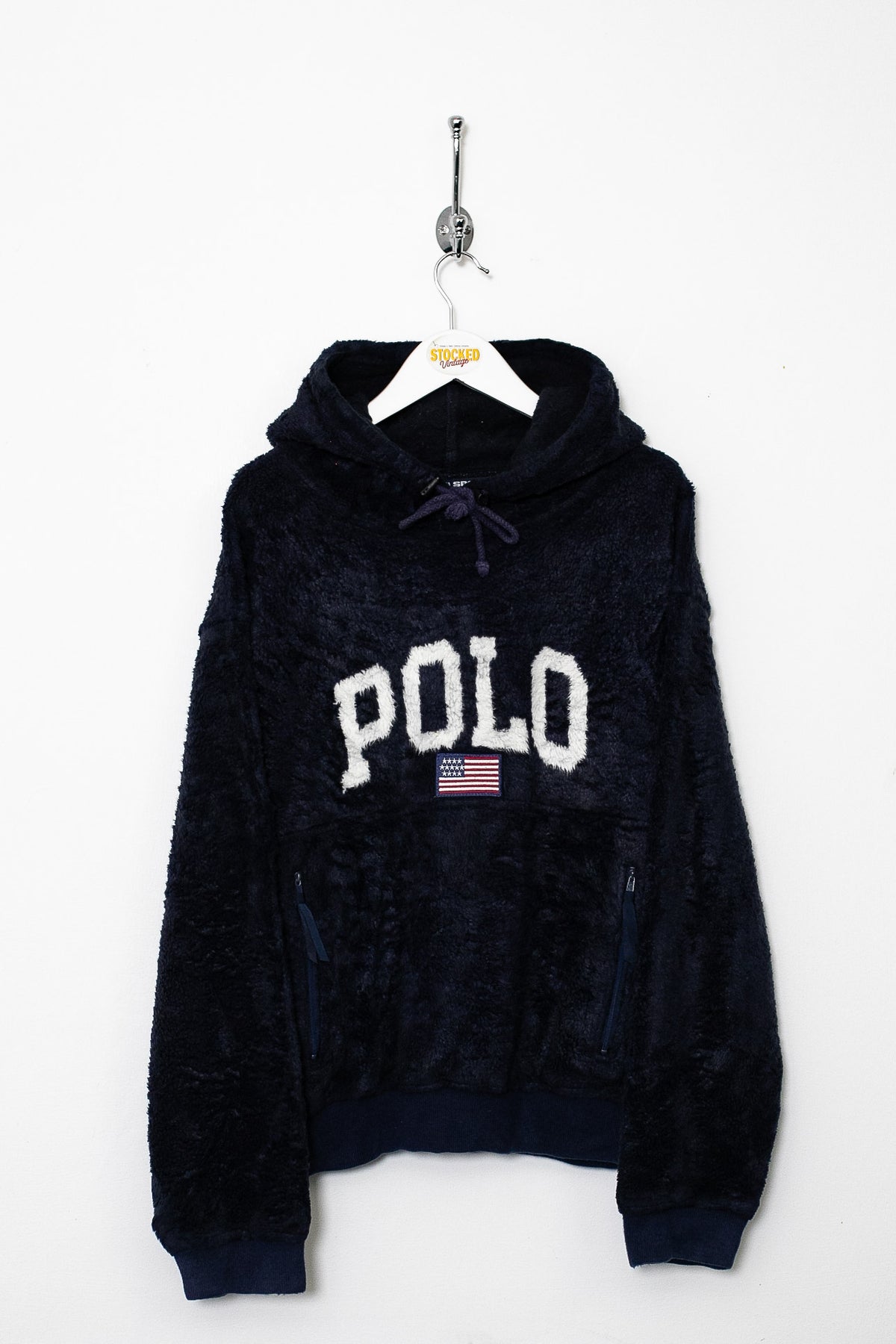 Rare 00s Ralph Lauren Polo Sport Flock Fleece Hoodie (L)