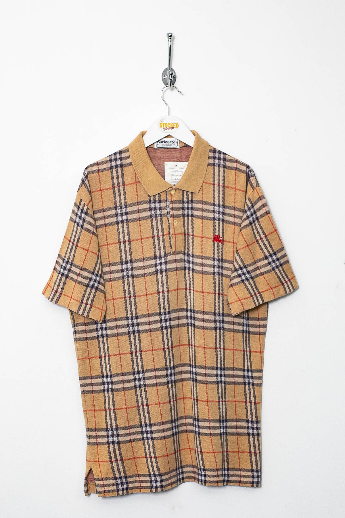 90s Burberry Nova Check Polo Shirt (L)