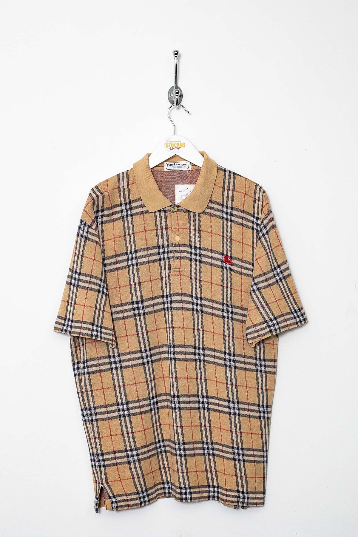 90s Burberry Nova Check Polo Shirt (L)