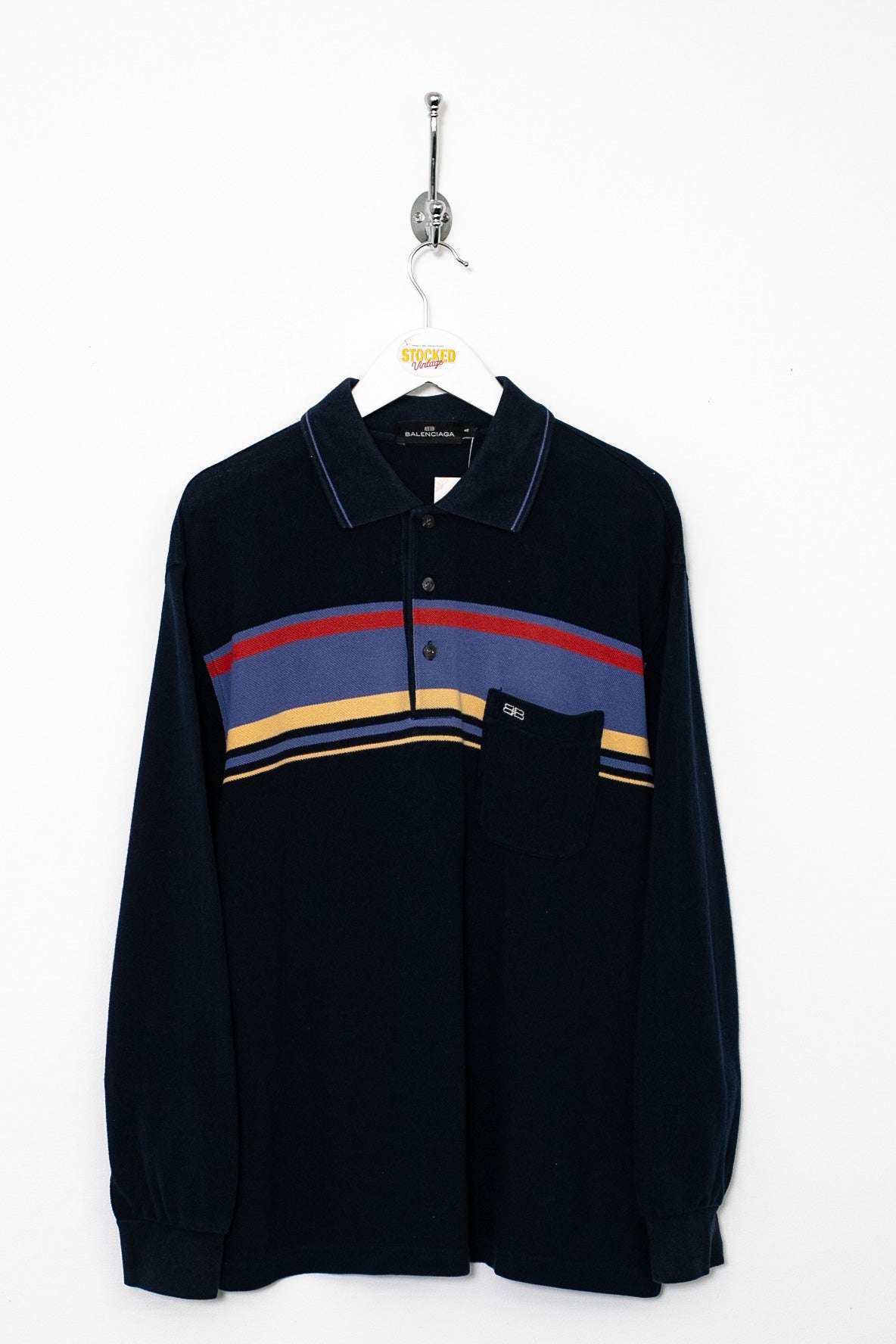 00s Balenciaga Long Sleeve Polo Shirt (M)