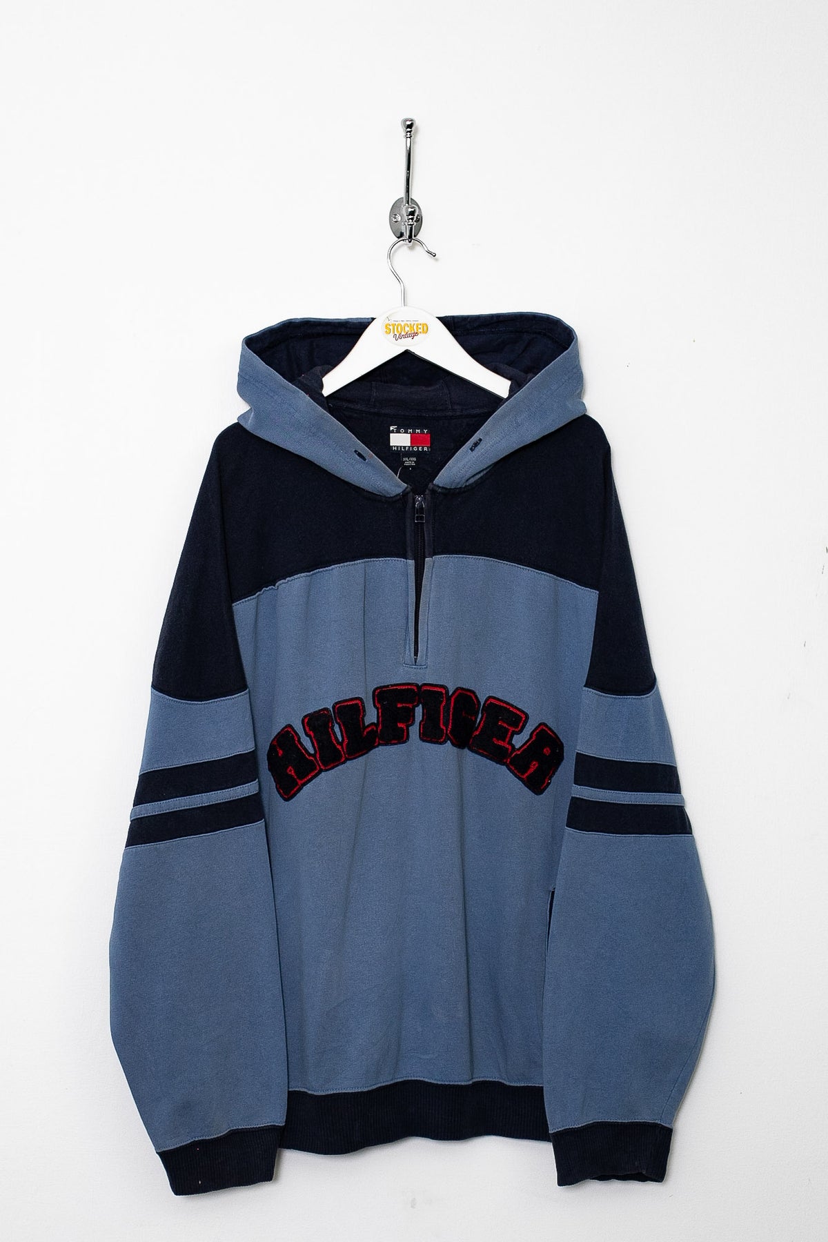 90s Tommy Hilfiger 1/4 Zip Hoodie (XXL)
