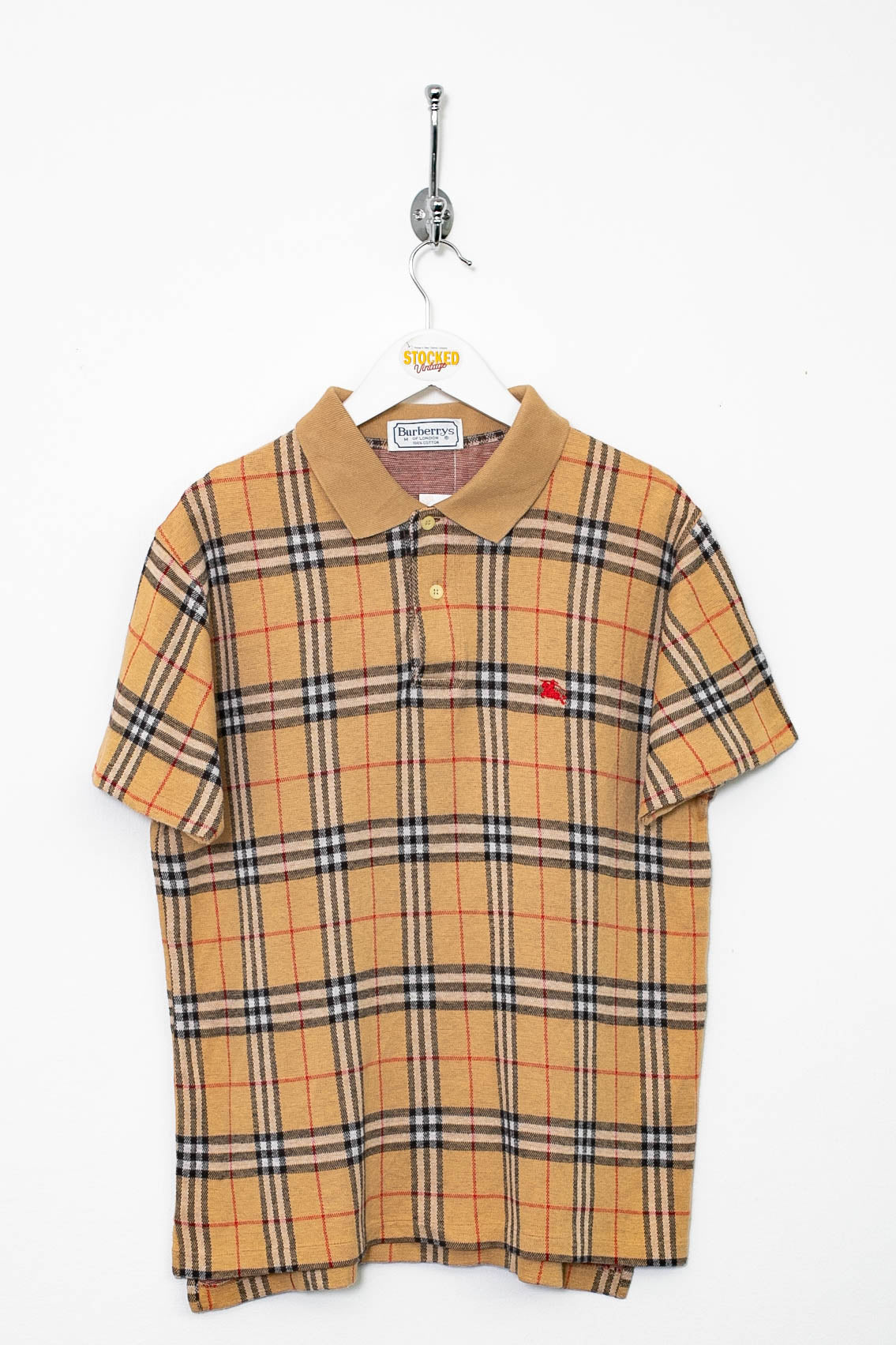 90s Burberry Nova Check Polo Shirt (S)