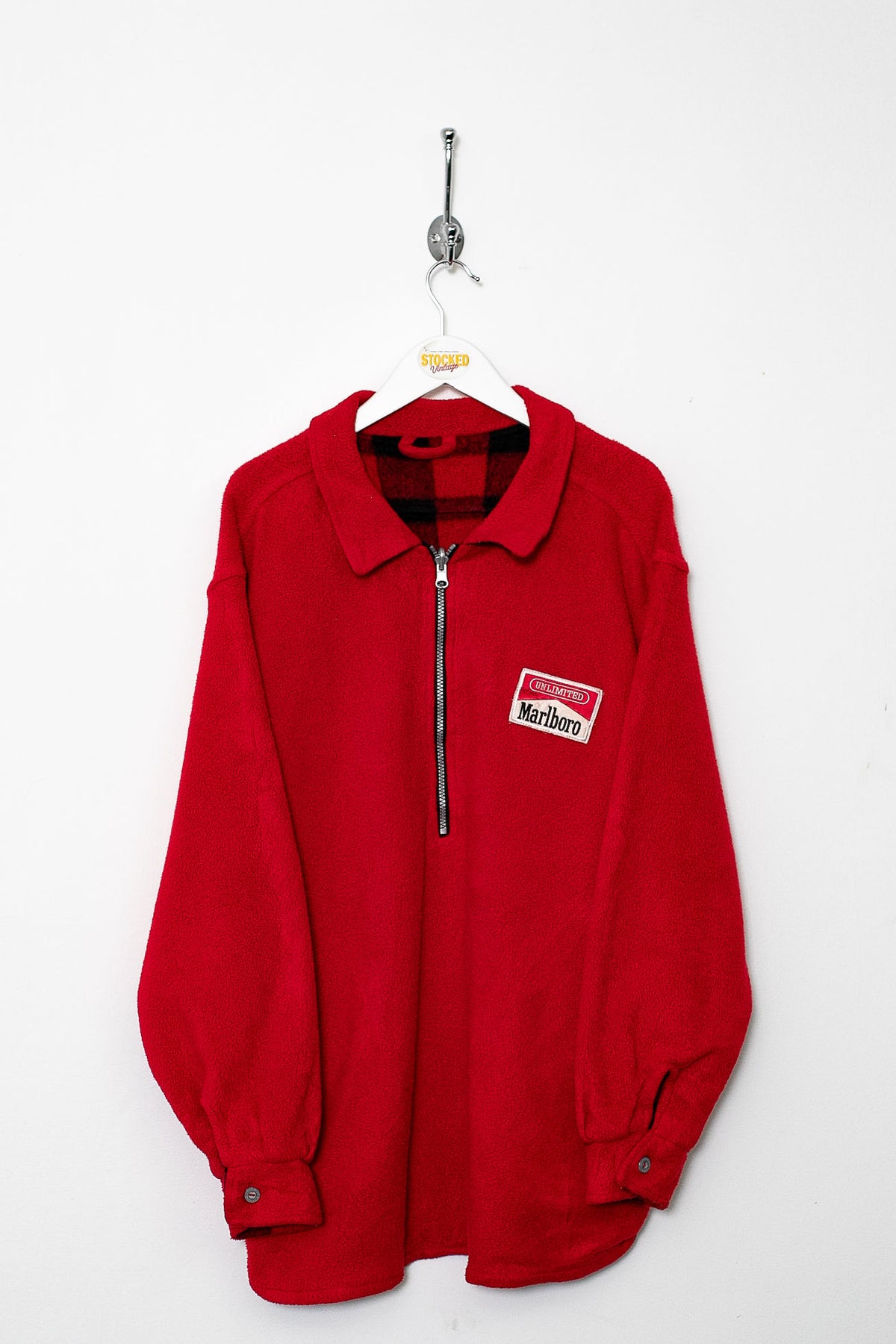 90s Marlboro Reversible 1/4 Zip Fleece (L)