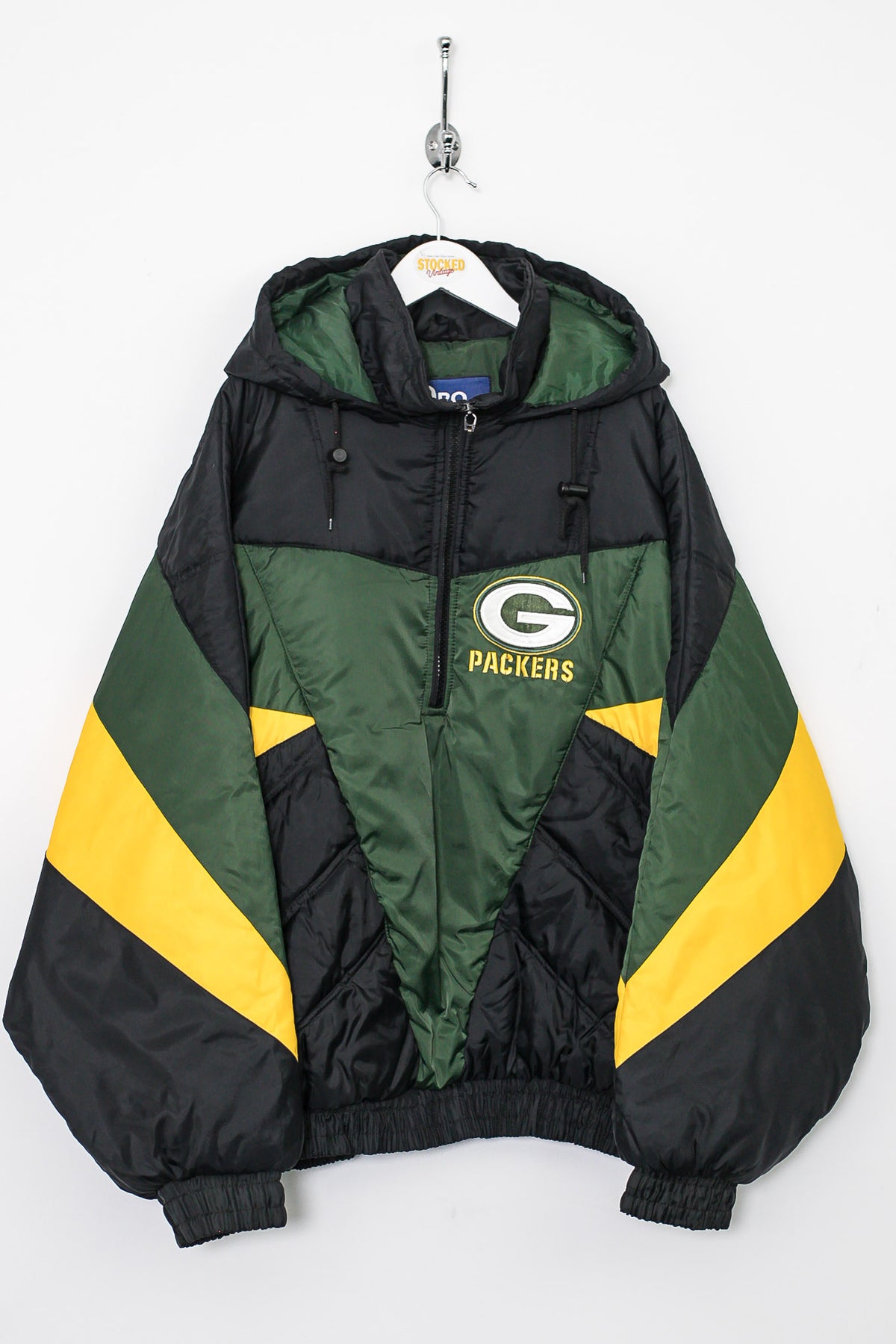 90s NFL Green Bay Packers 1/4 Zip Padded Coat (XXL)
