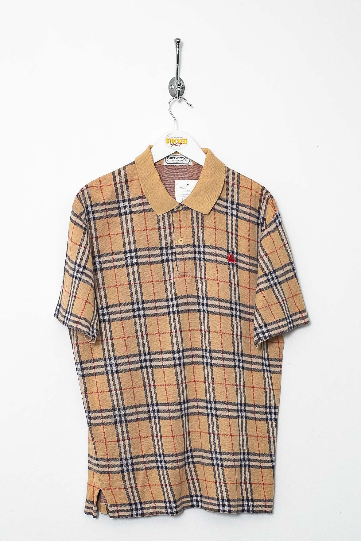 90s Burberry Nova Check Polo Shirt (M)