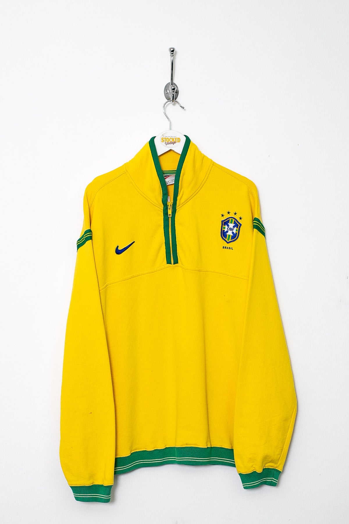 90s Nike Brazil 1/4 Zip Sweatshirt (M)