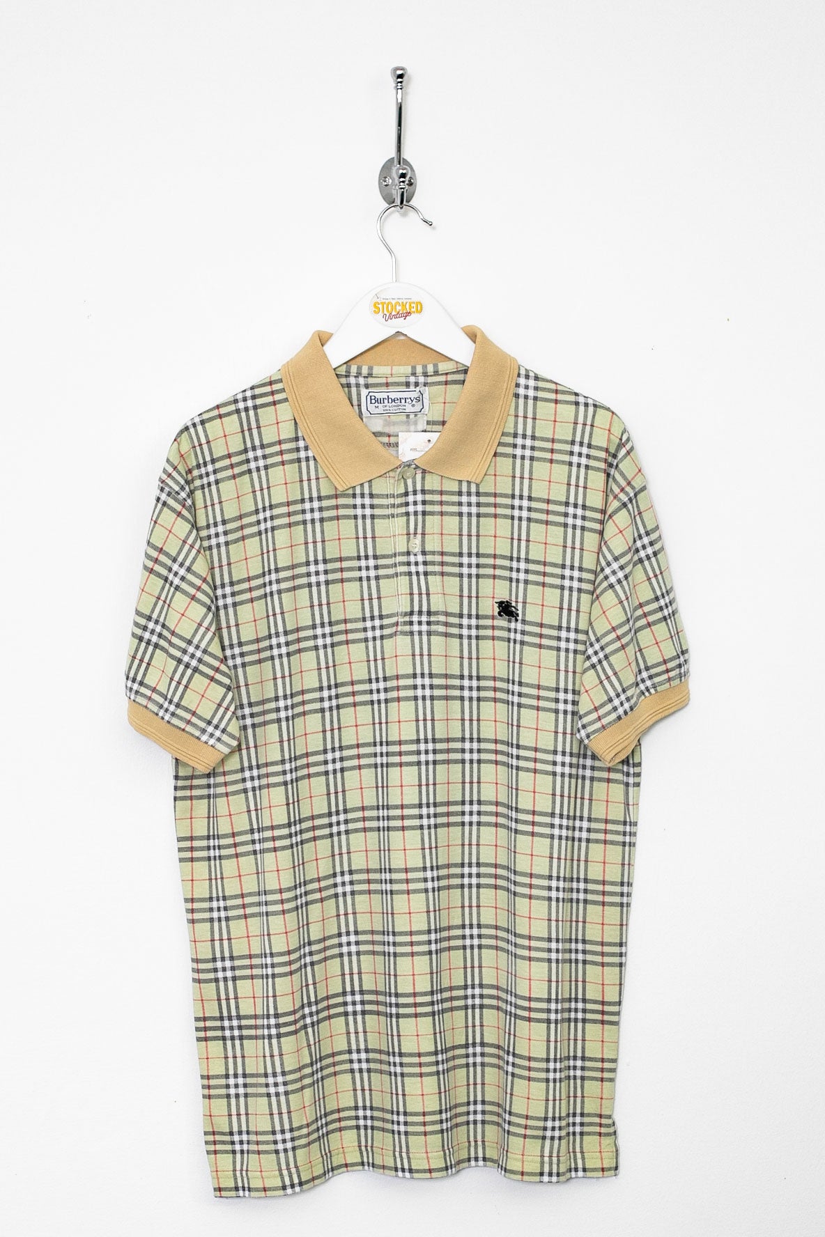 90s Burberry Nova Check Polo Shirt M Stocked Vintage