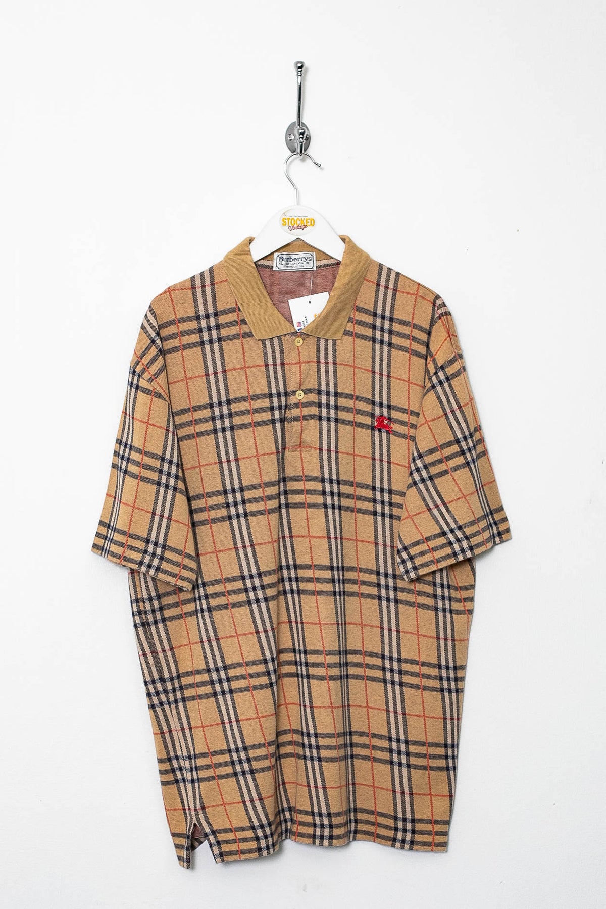 90s Burberry Nova Check Polo Shirt (L)
