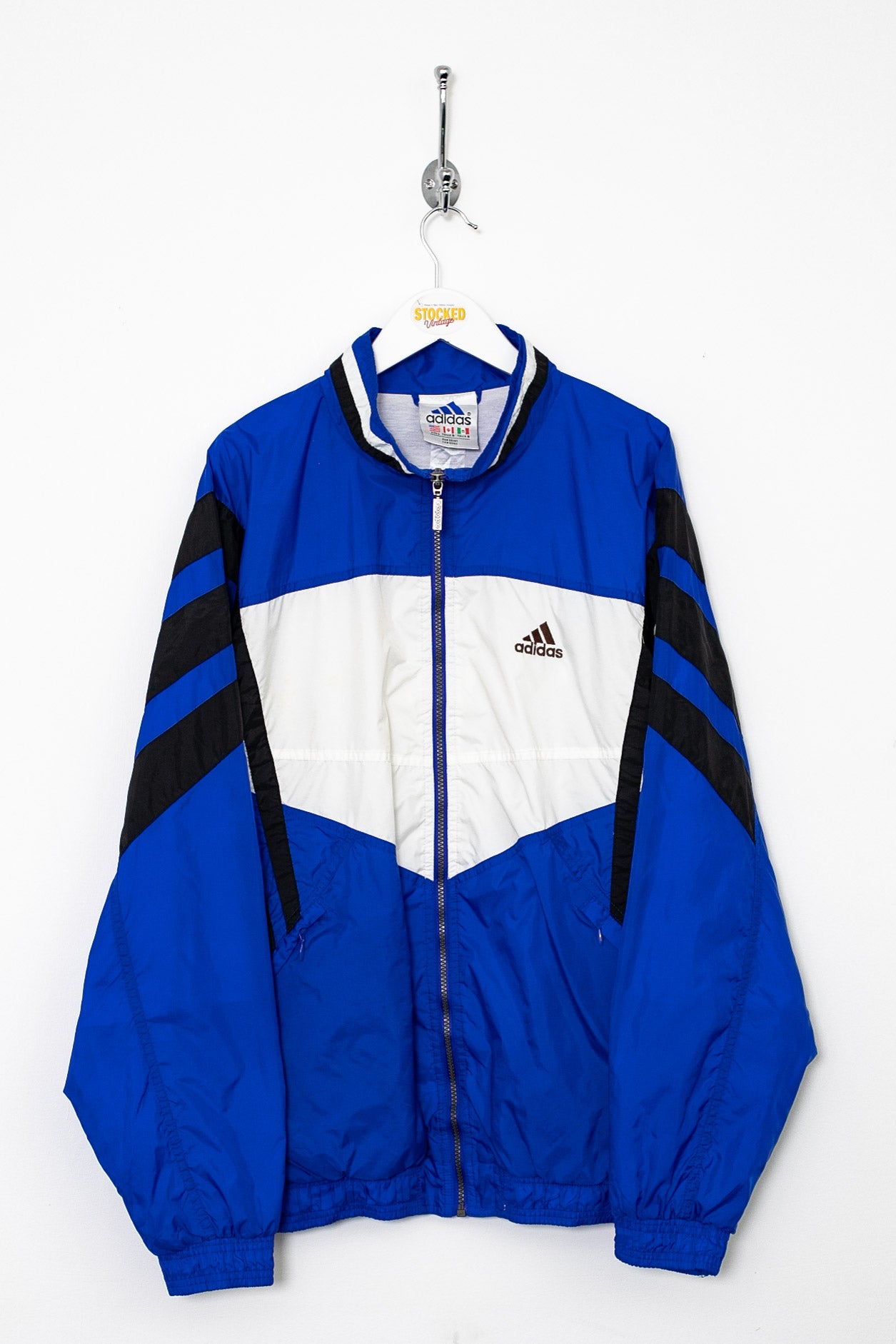 Adidas jacket deals blue and white