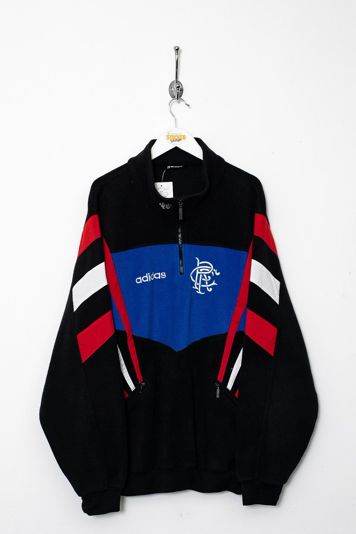 Rare 90s Adidas Rangers FC 1/4 Zip Fleece (XL)