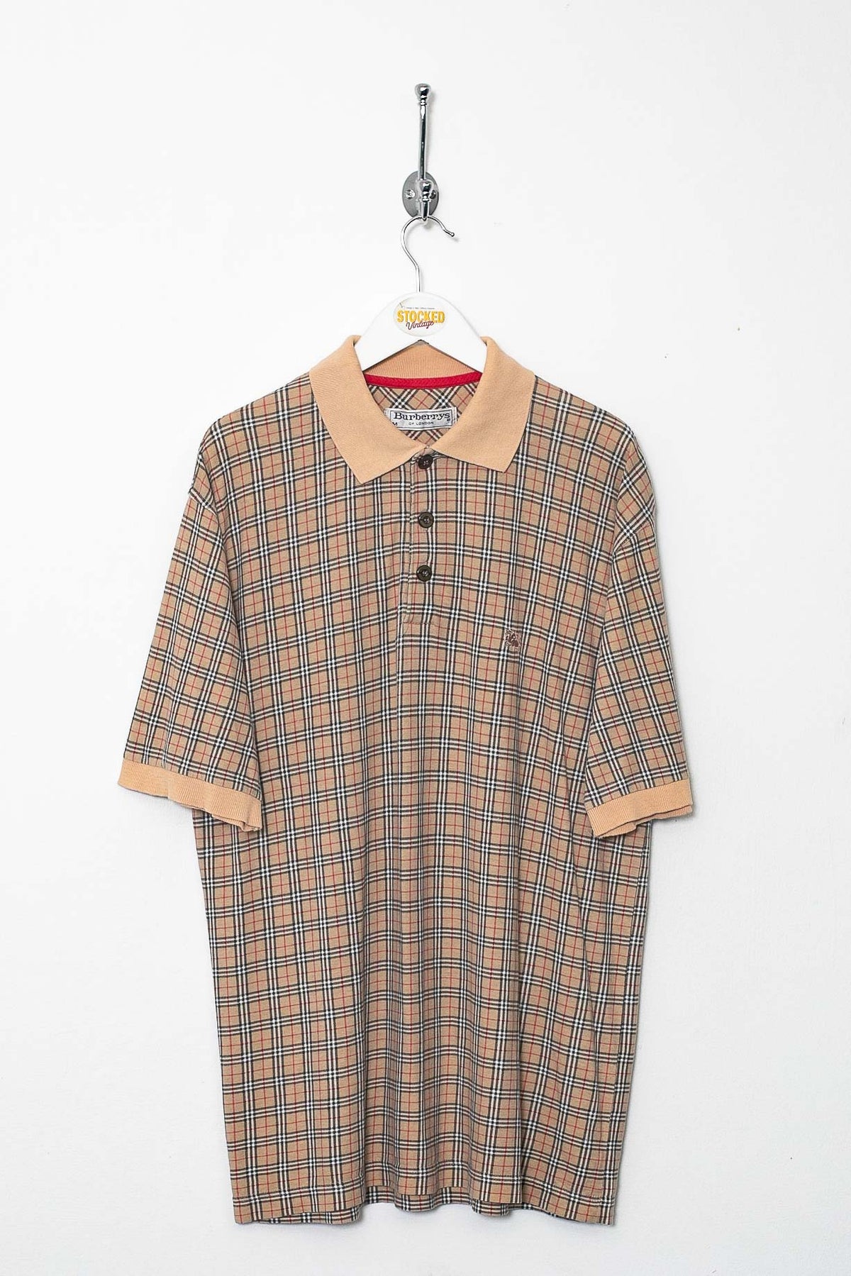 90s Burberry Nova Check Polo Shirt (M)