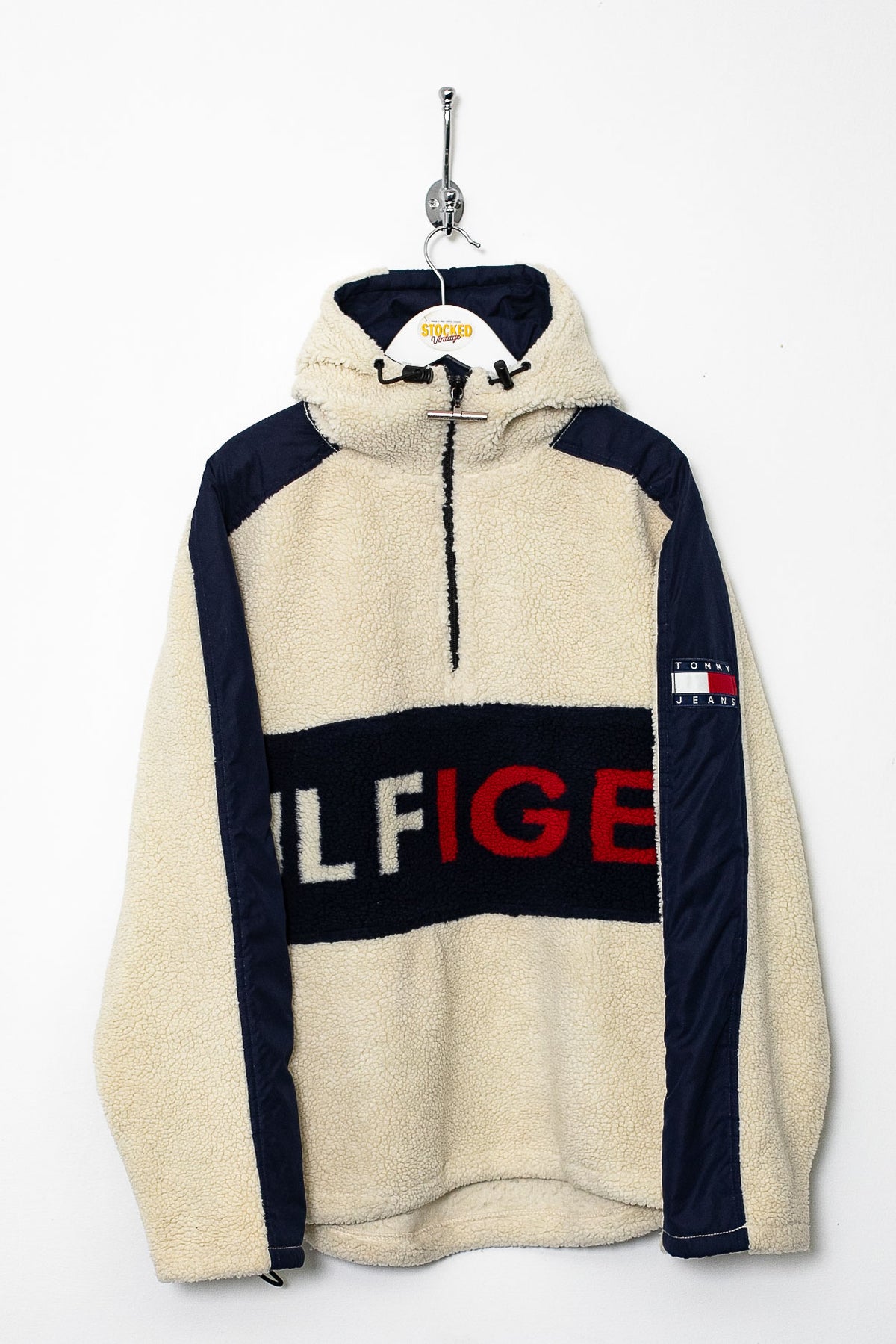 Rare 90s Tommy Jeans 1/4 Zip Sherpa Fleece (M)