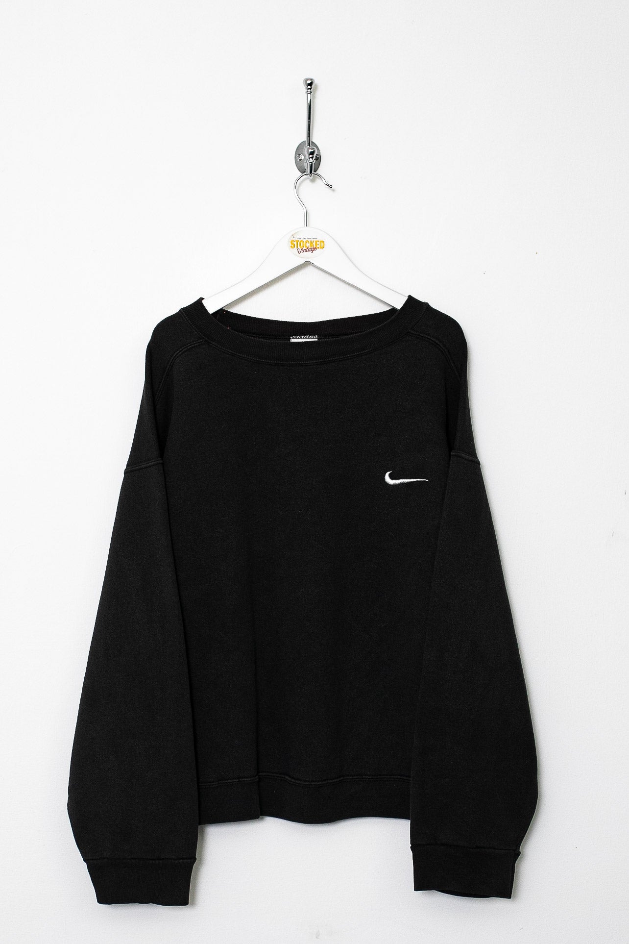 トップス 90s old nike sweat black made in usa 90's Vintage Nike Swoosh Embroidered Black Crewneck