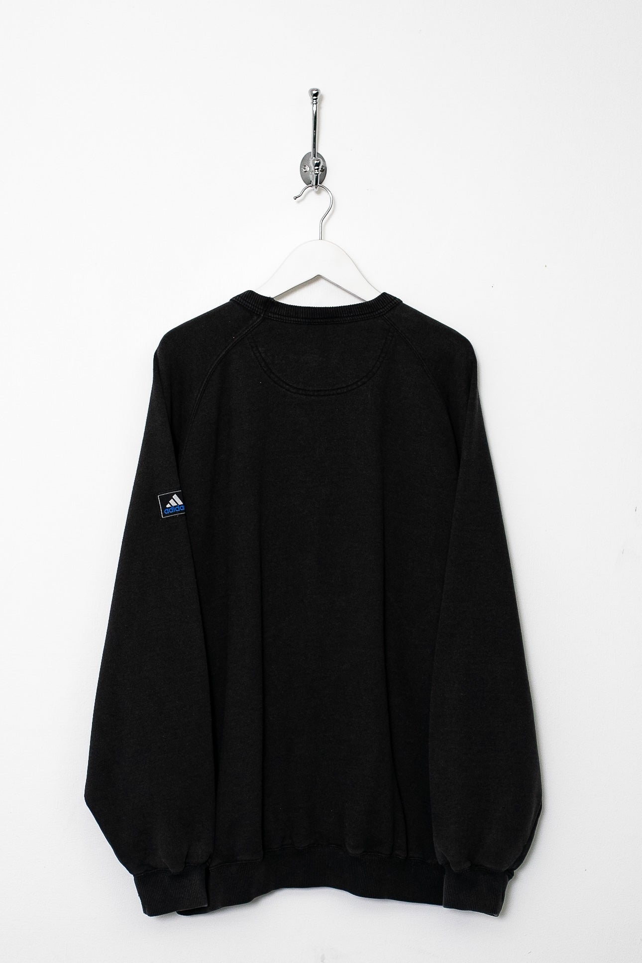 00s adidas sweat trainer raglan Vintage Blue Red Y2K 2000 Adidas Football Training Sweatshirt Centre Logo XL