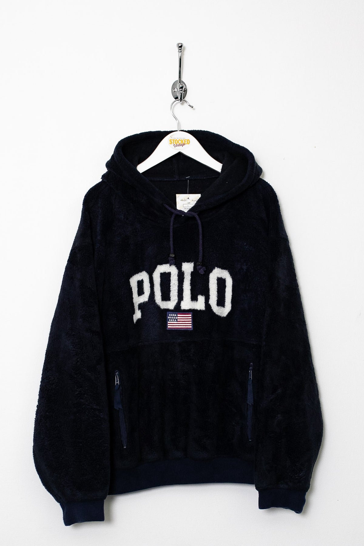 Rare 00s Ralph Lauren Polo Sport Flock Fleece Hoodie (L)