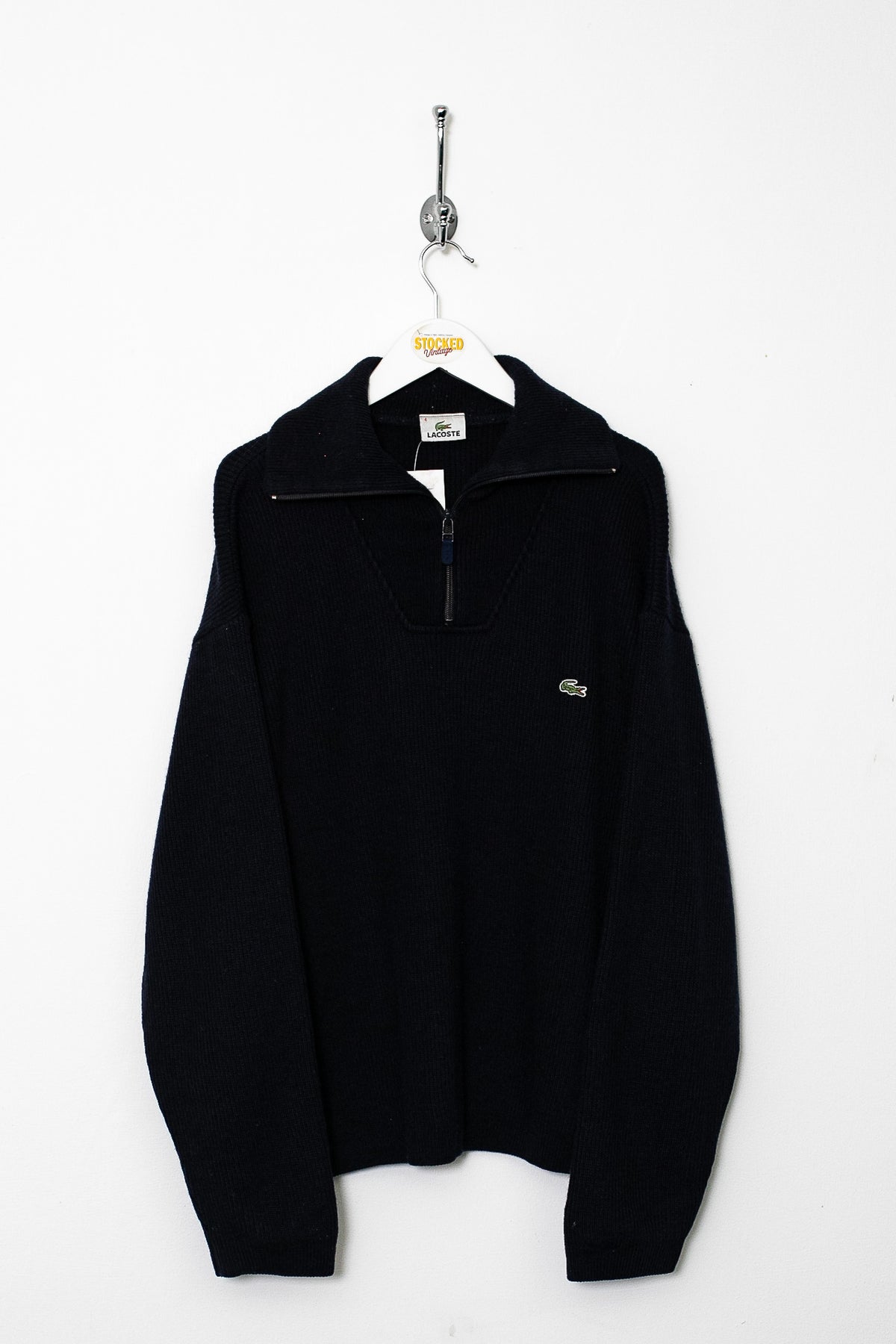 00s Lacoste 1/4 Zip Knit Jumper (L)