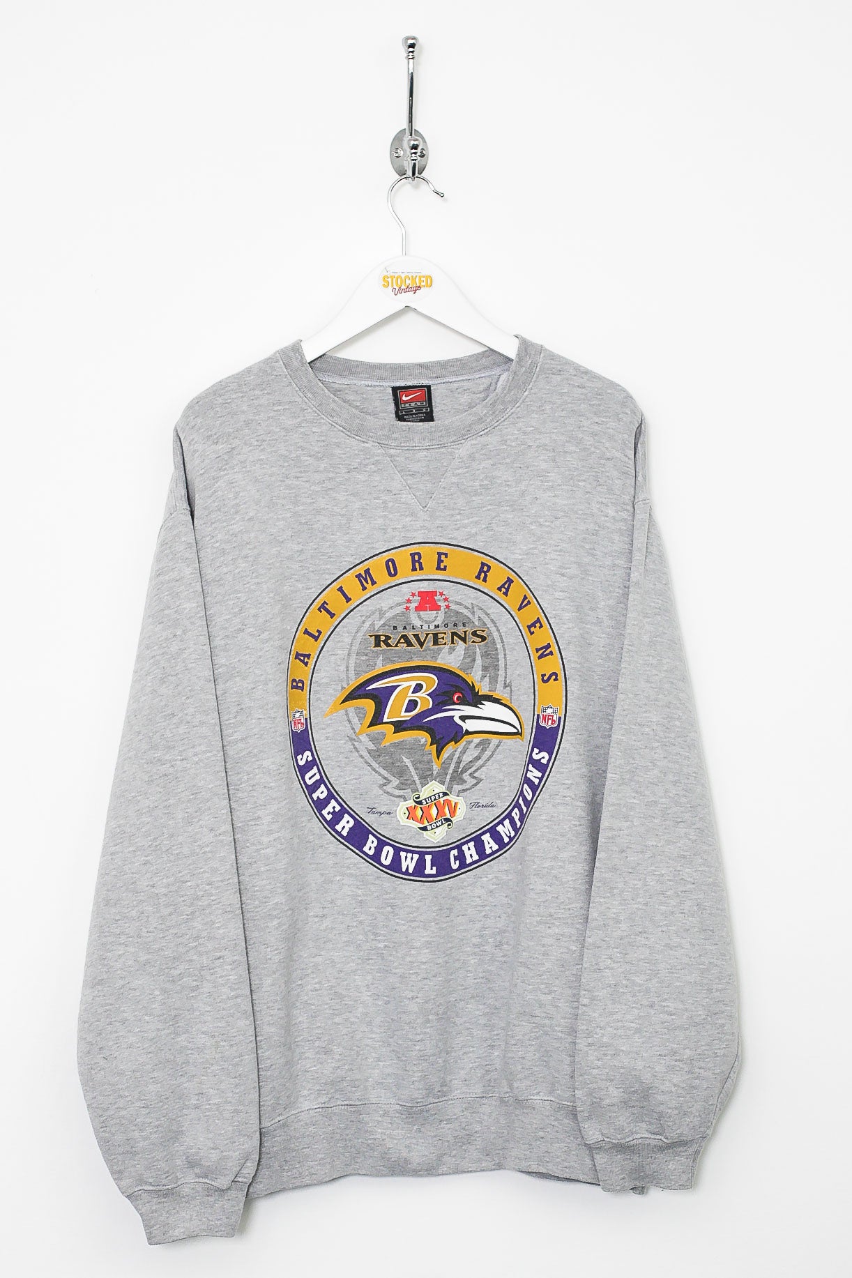 Baltimore Ravens Super Bowl Nike Vintage Crewneck Sweatshirt 