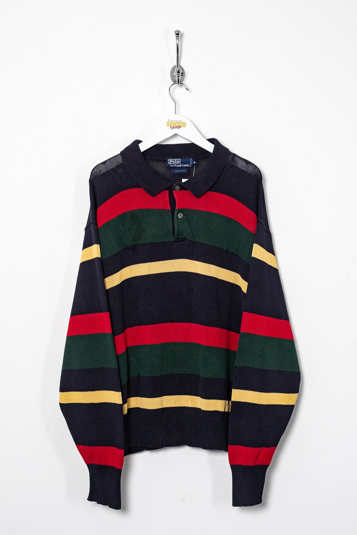 90s Ralph Lauren Collared Knit Jumper (L)