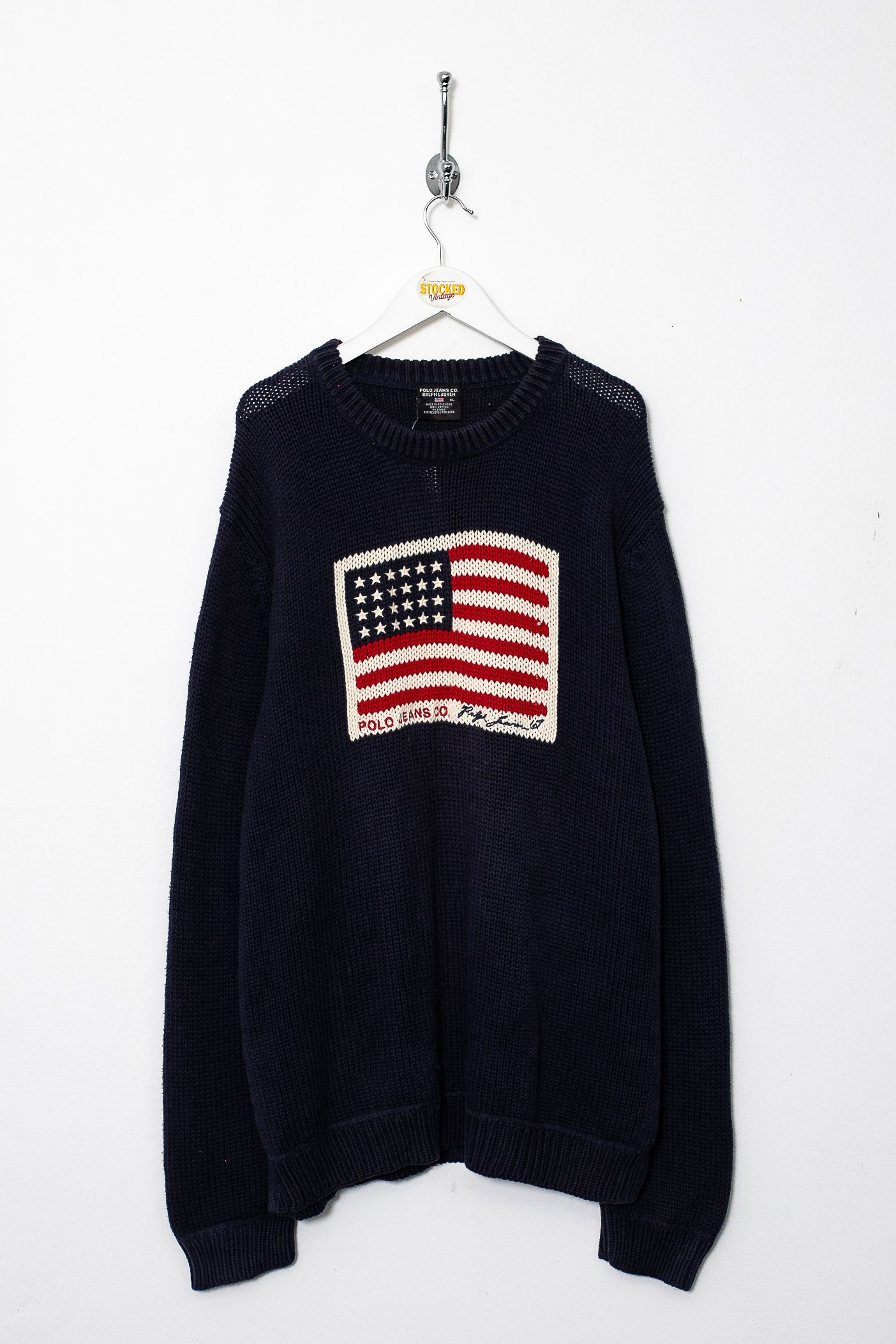 トップス 00s Ralph Lauren archive cotton knit 00s Ralph Lauren Flag Knit Jumper (XL) – Stocked Vintage