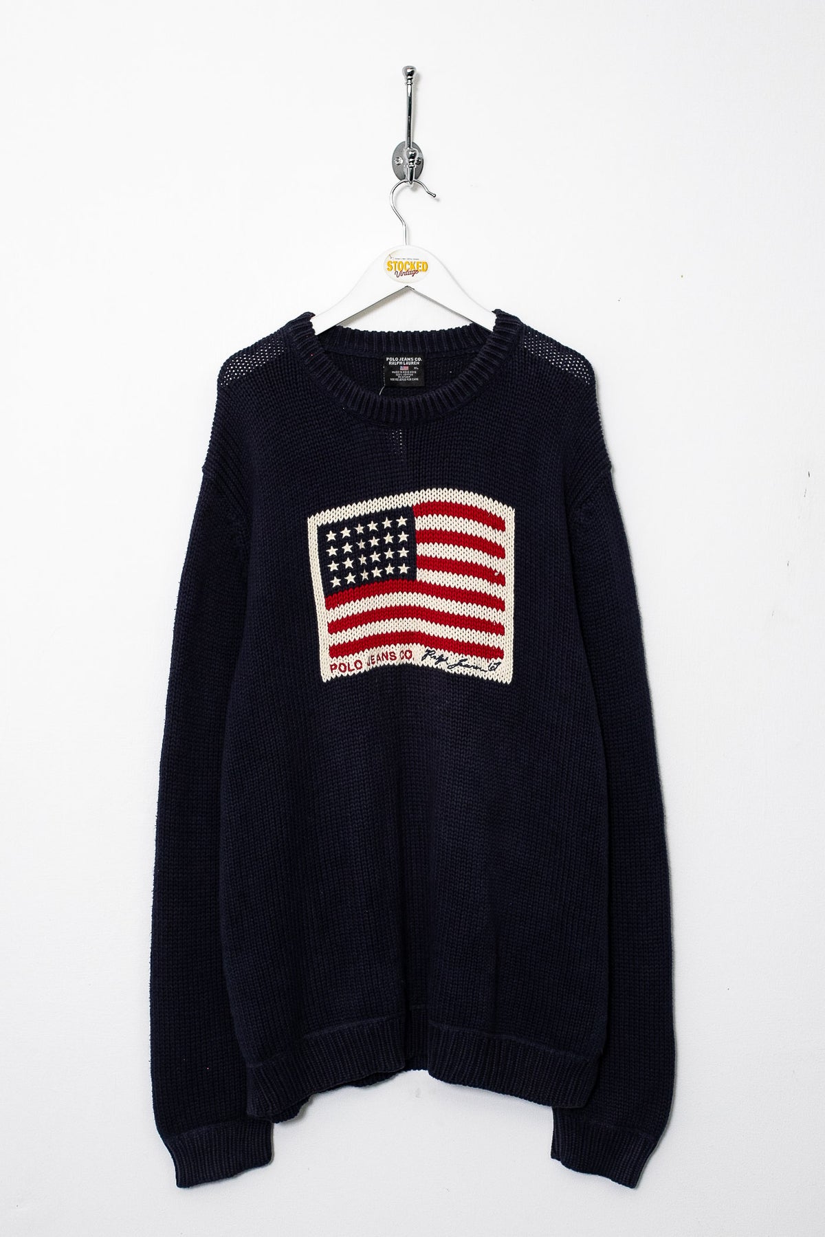 00s Ralph Lauren Flag Knit Jumper (XL)