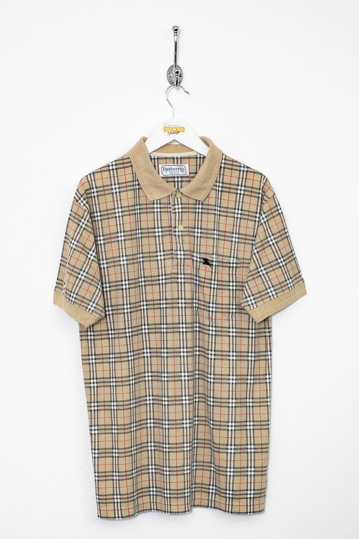 90s Burberry Nova Check Polo Shirt (M)