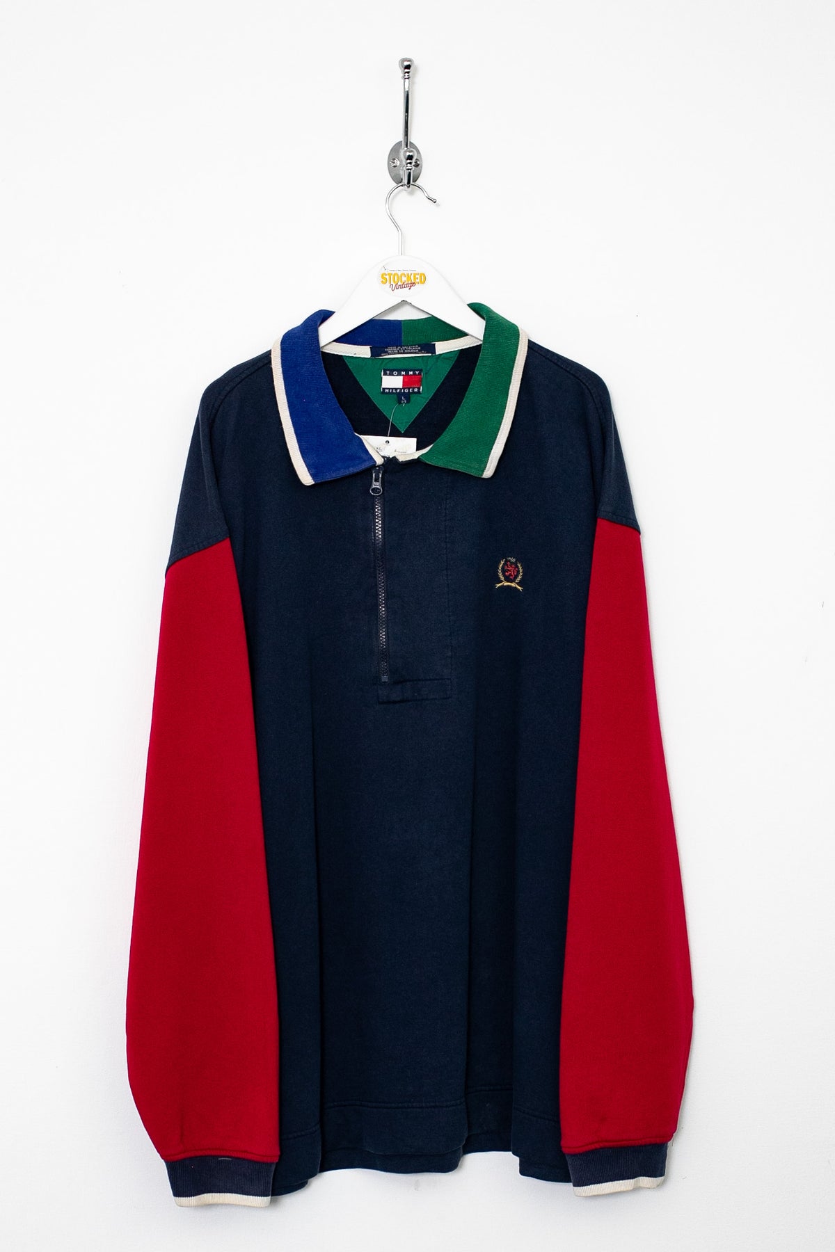 90s Tommy Hilfiger 1/4 Zip Sweatshirt (XL)