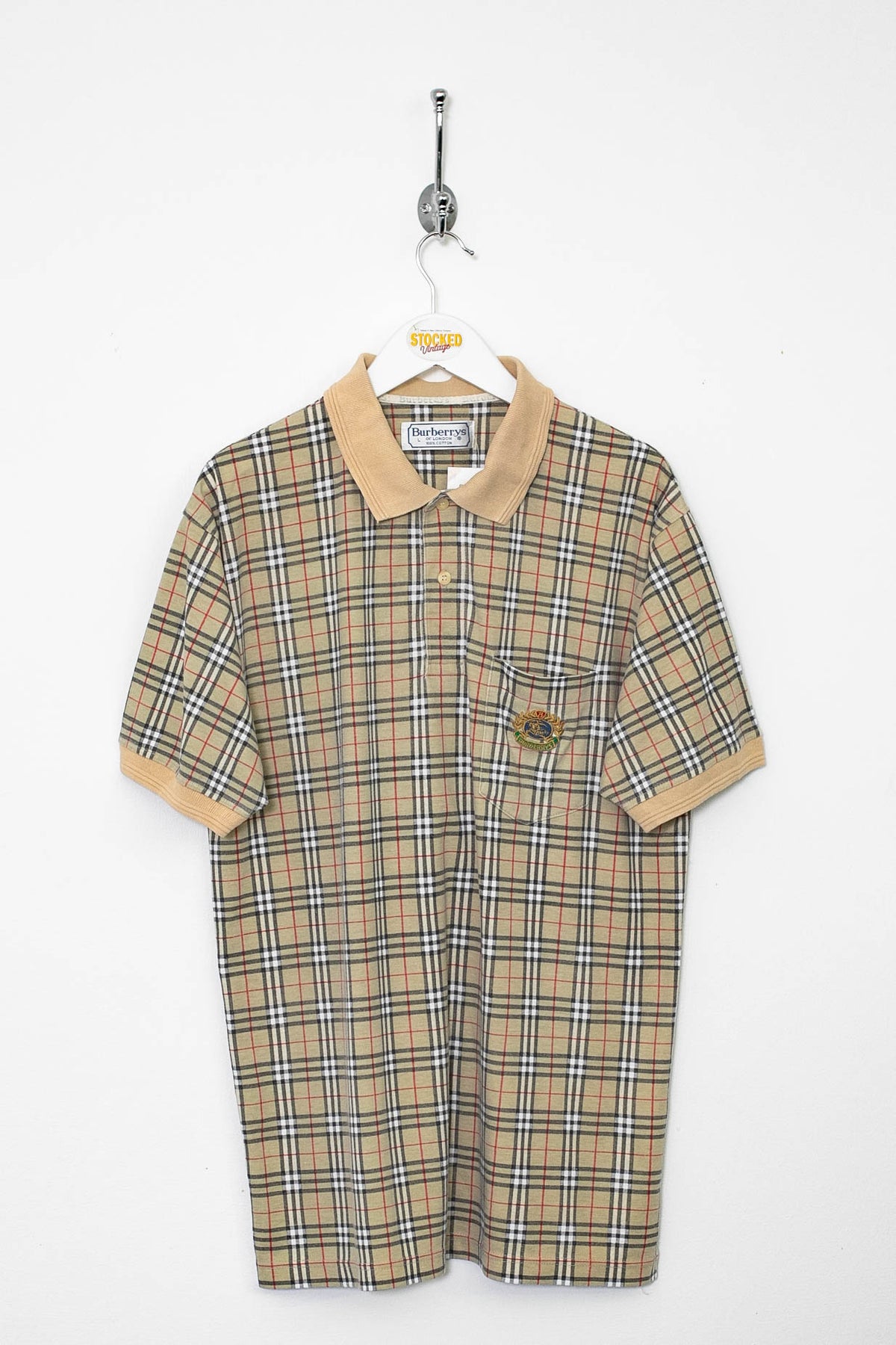 90s Burberry Nova Check Polo Shirt (M)