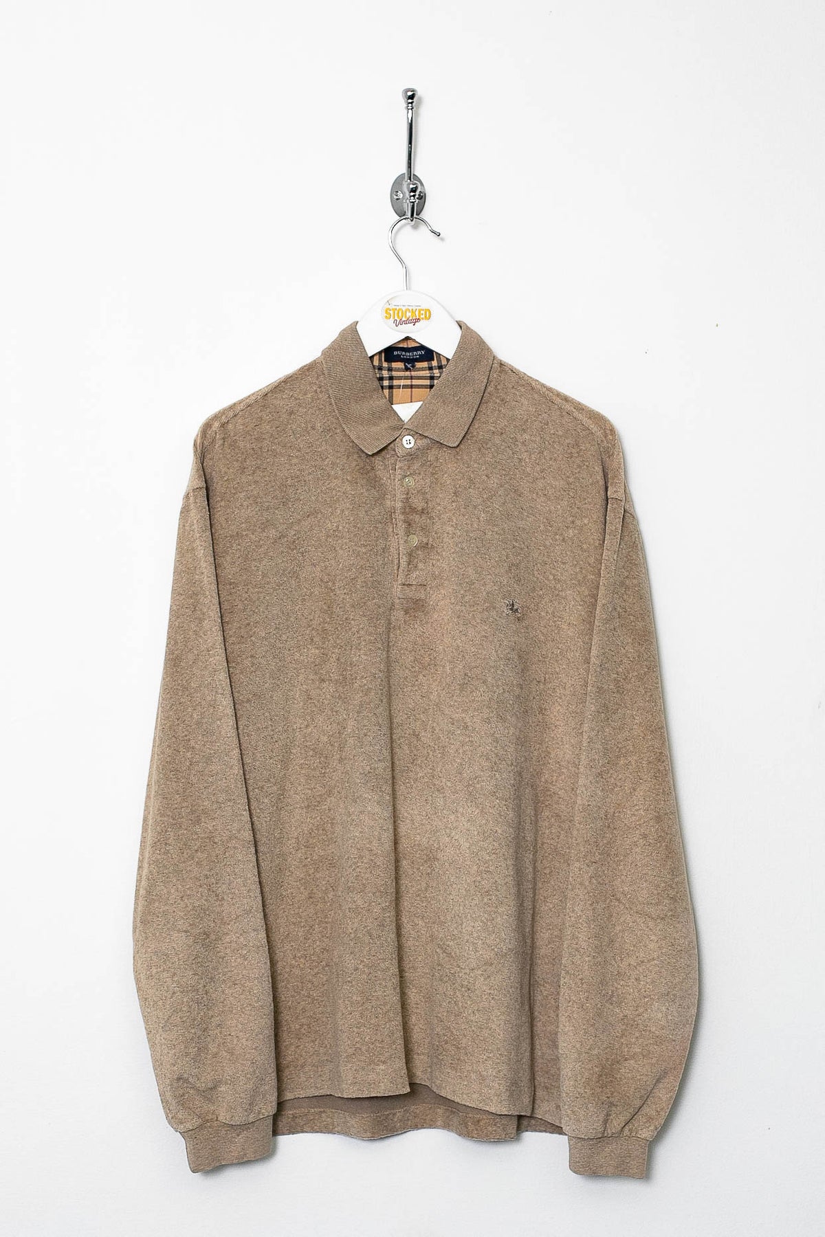 00s Burberry Long Sleeve Polo Shirt (M)