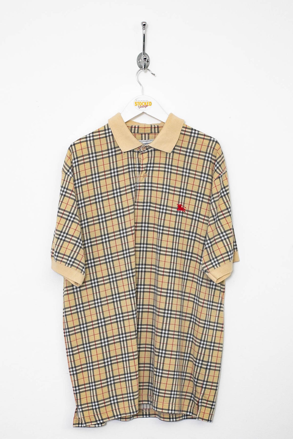 90s Burberry Nova Check Polo Shirt (L)