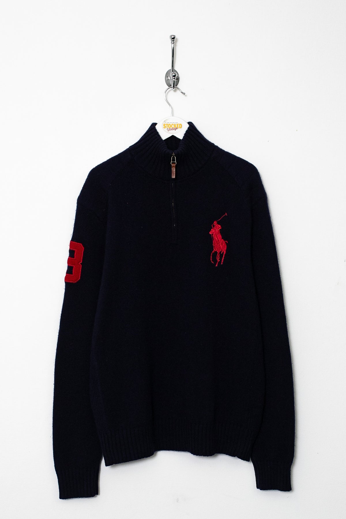 00s Ralph Lauren 1/4 Zip Knit Jumper (L)