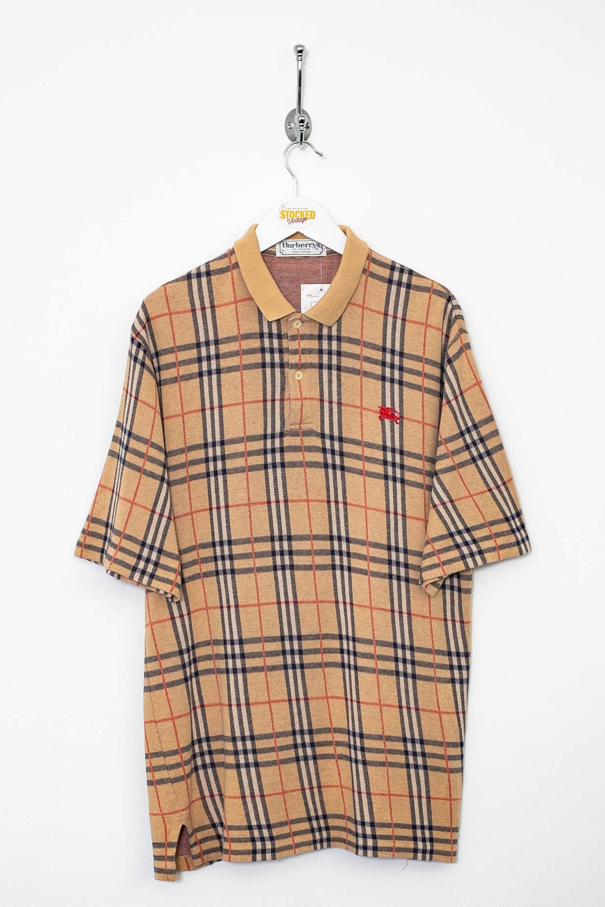 90s Burberry Nova Check Polo shirt (M)