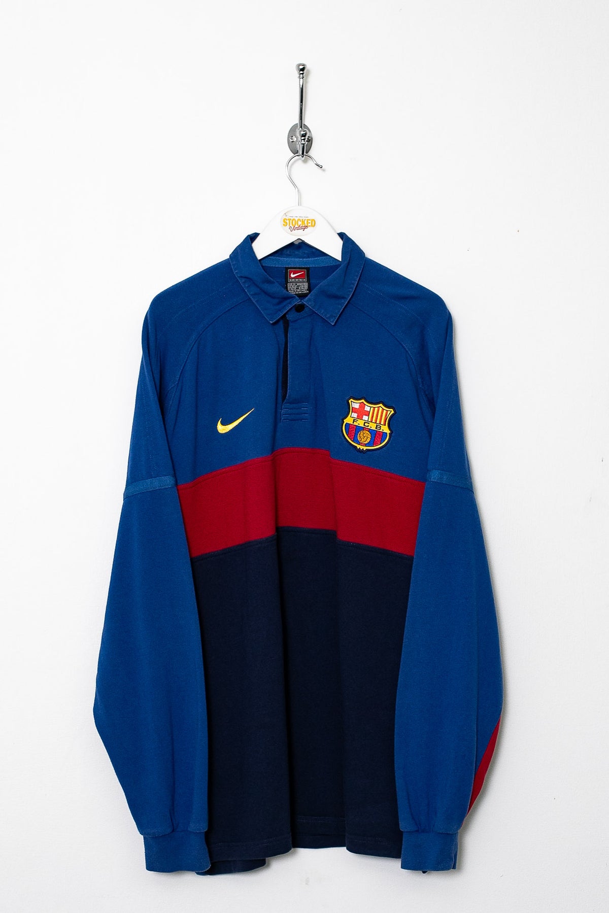 00s Nike Barcelona Long Sleeve Polo Shirt (XL)